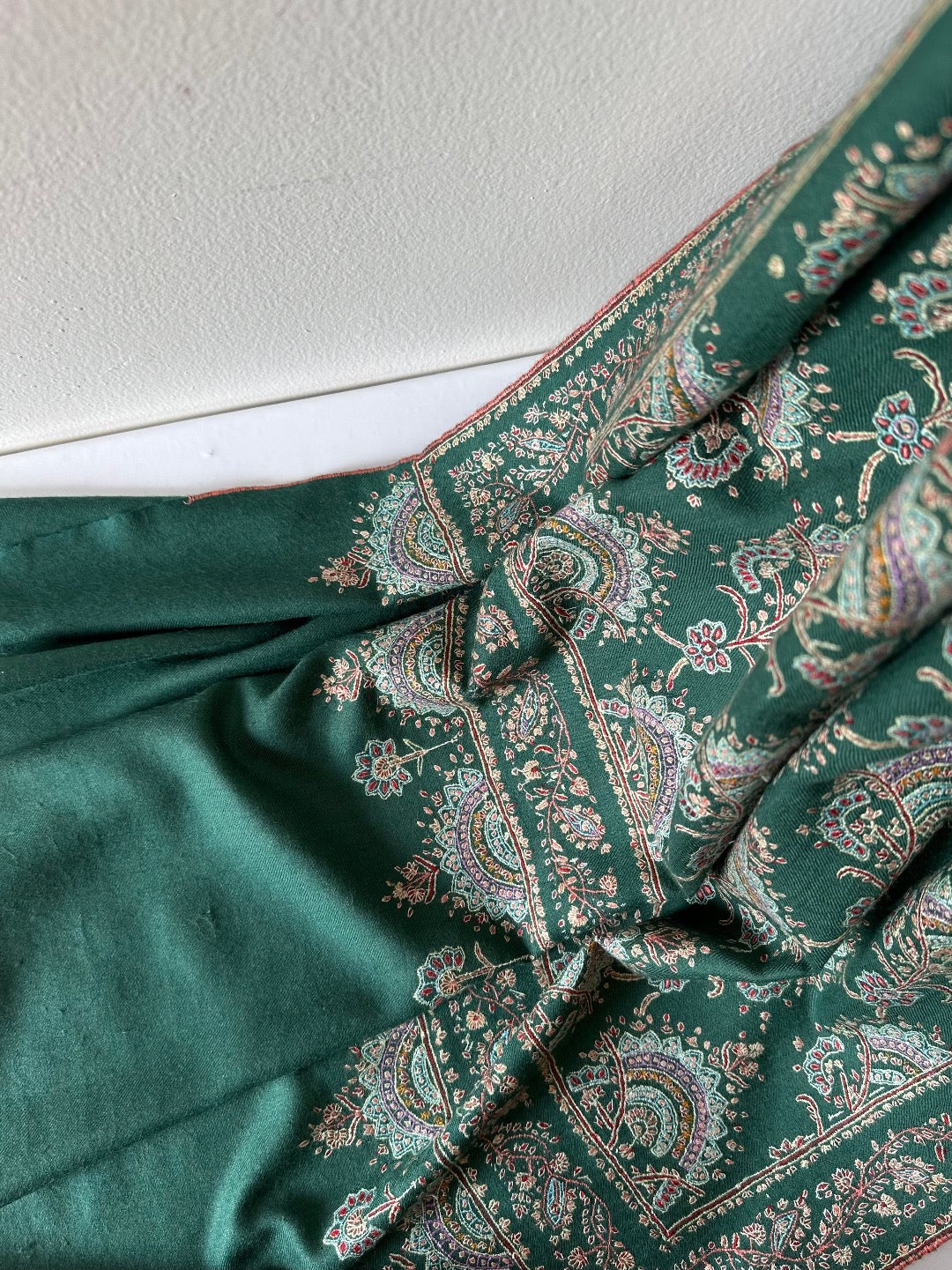 Green Bootedar Pashmina Shawl ArtAsiaHandicrafts