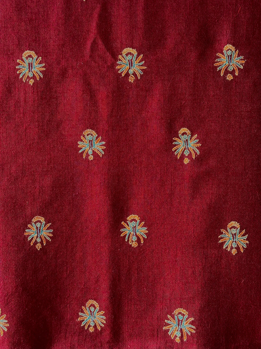 LUXURY HEIRLOOM STYLE PURE MAROON RED PASHMINA SHAWL