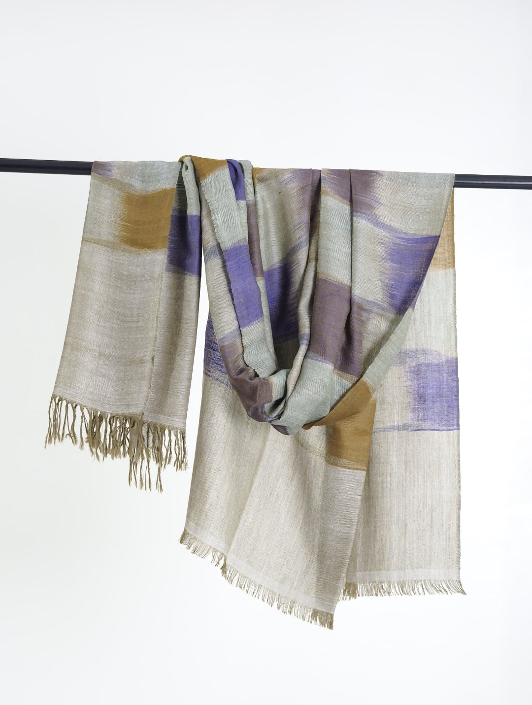 HANDWOVEN STYLE MULTICOLOUR IKAT PASHMINA SHAWL
