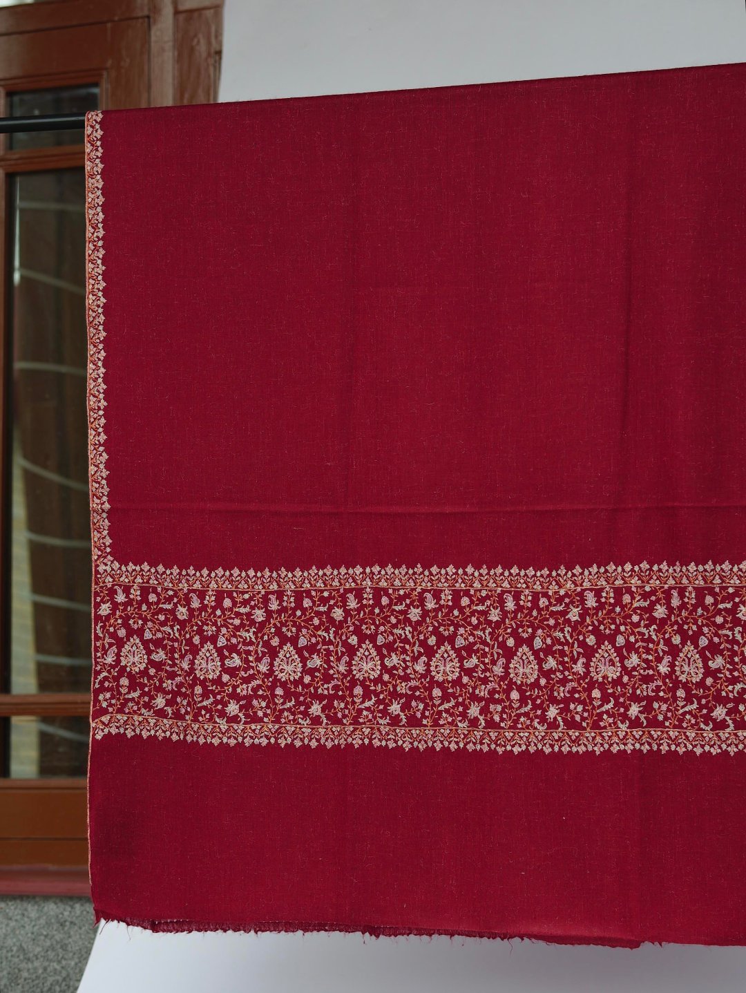 Red Sozni Palla Shawl