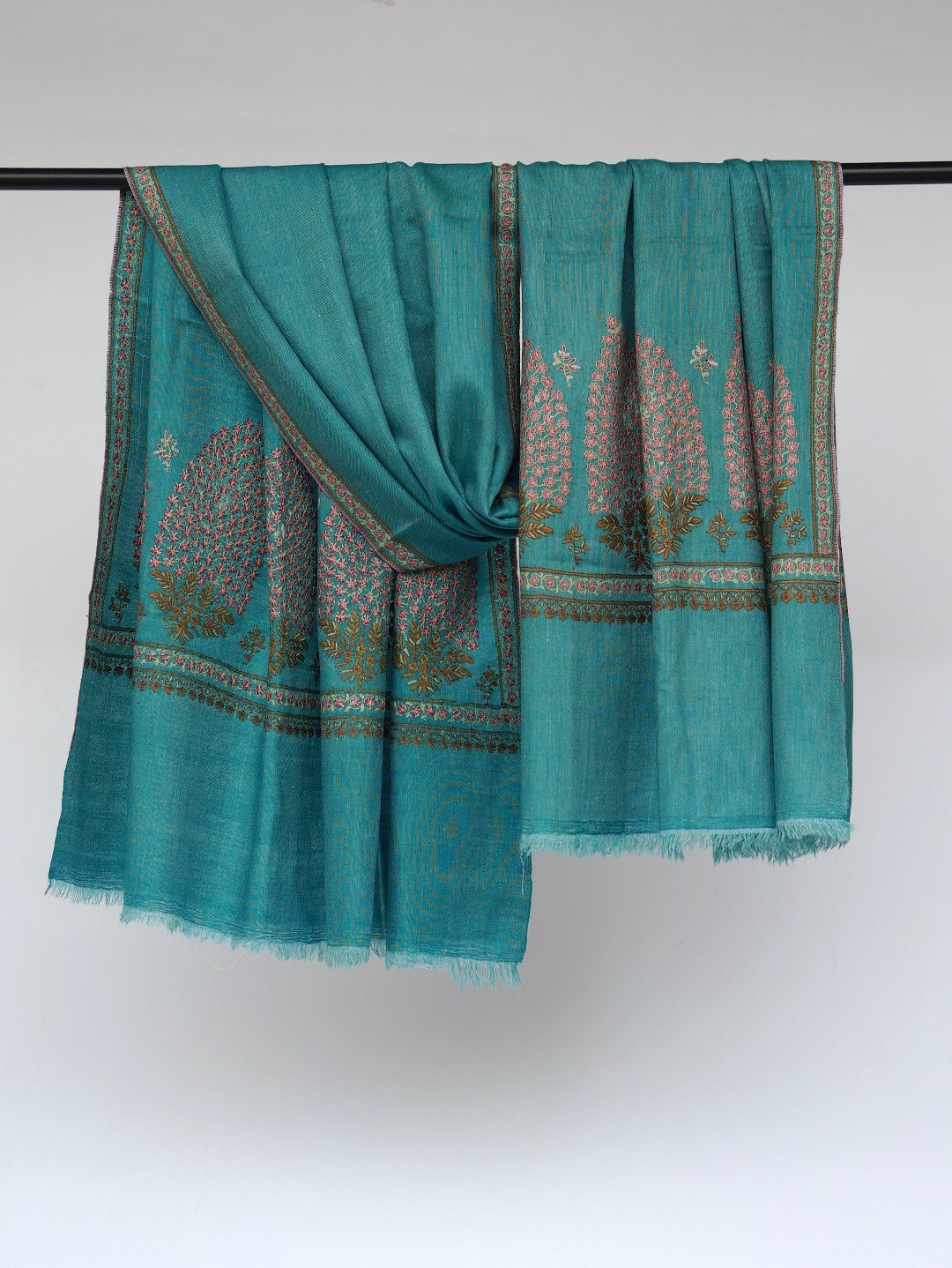 Dark Teal Mughal Shawl