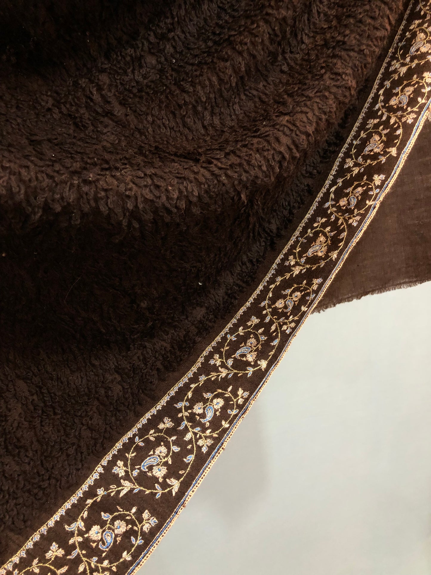 Brown Sozni Pashmina Towel ArtAsiaHandicrafts