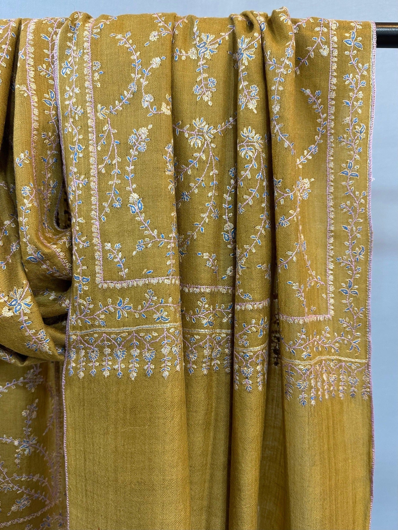Mustard Jaal Pashmina Shawl ArtAsiaHandicrafts