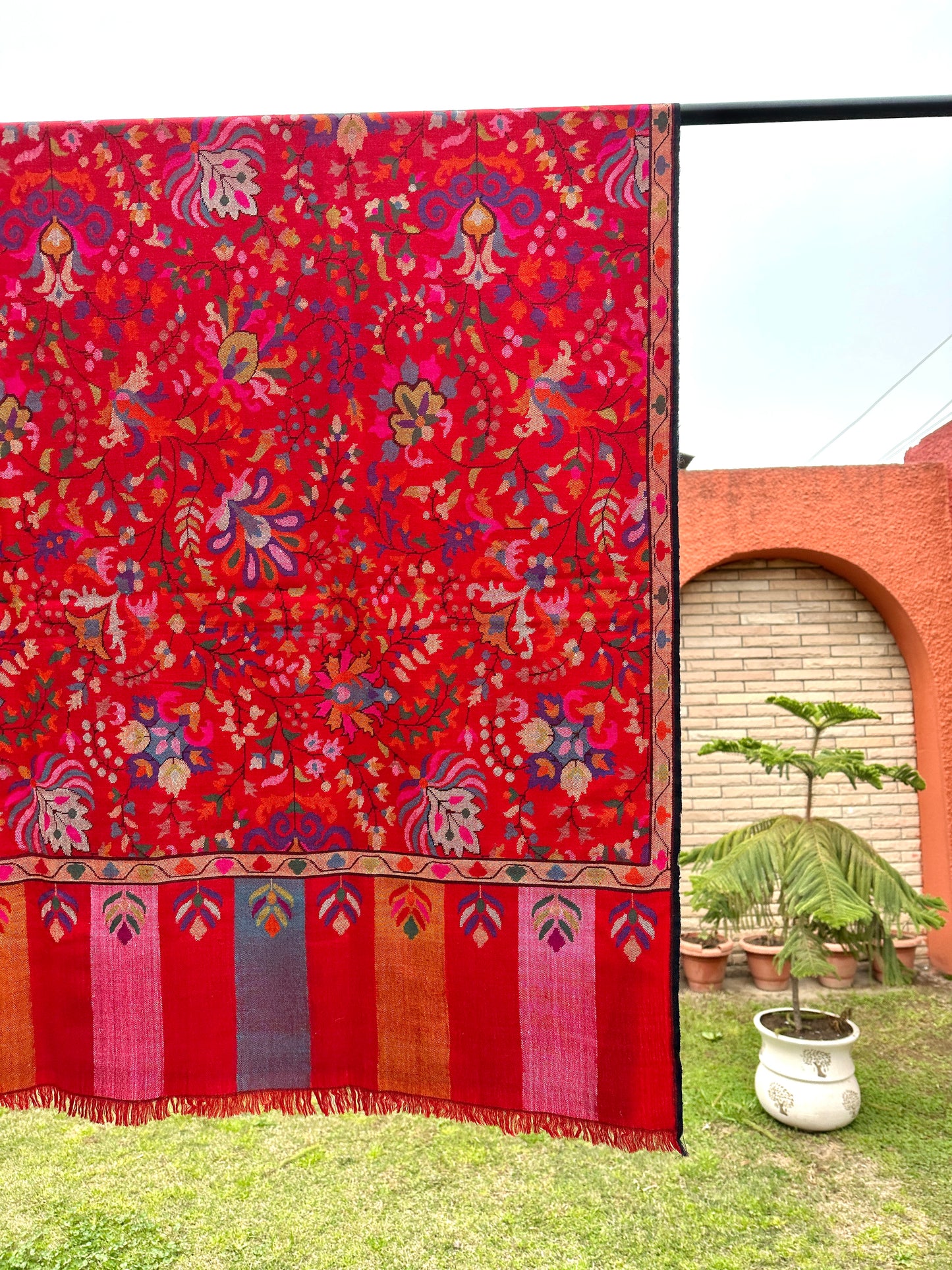 Red Kani Pashmina Shawl ArtAsiaHandicrafts