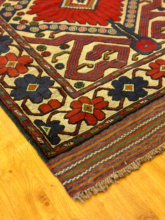 6x4 FT Flowers Of Afghan Wool Rug ArtAsiaHandicrafts