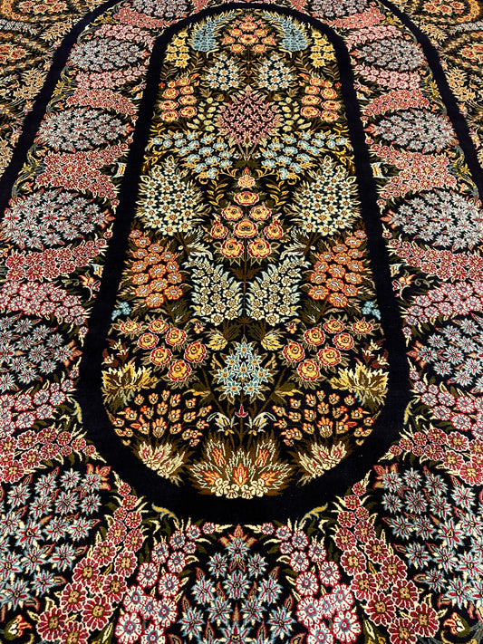 6x9 FT Florals Silk Carpet ArtAsiaHandicrafts