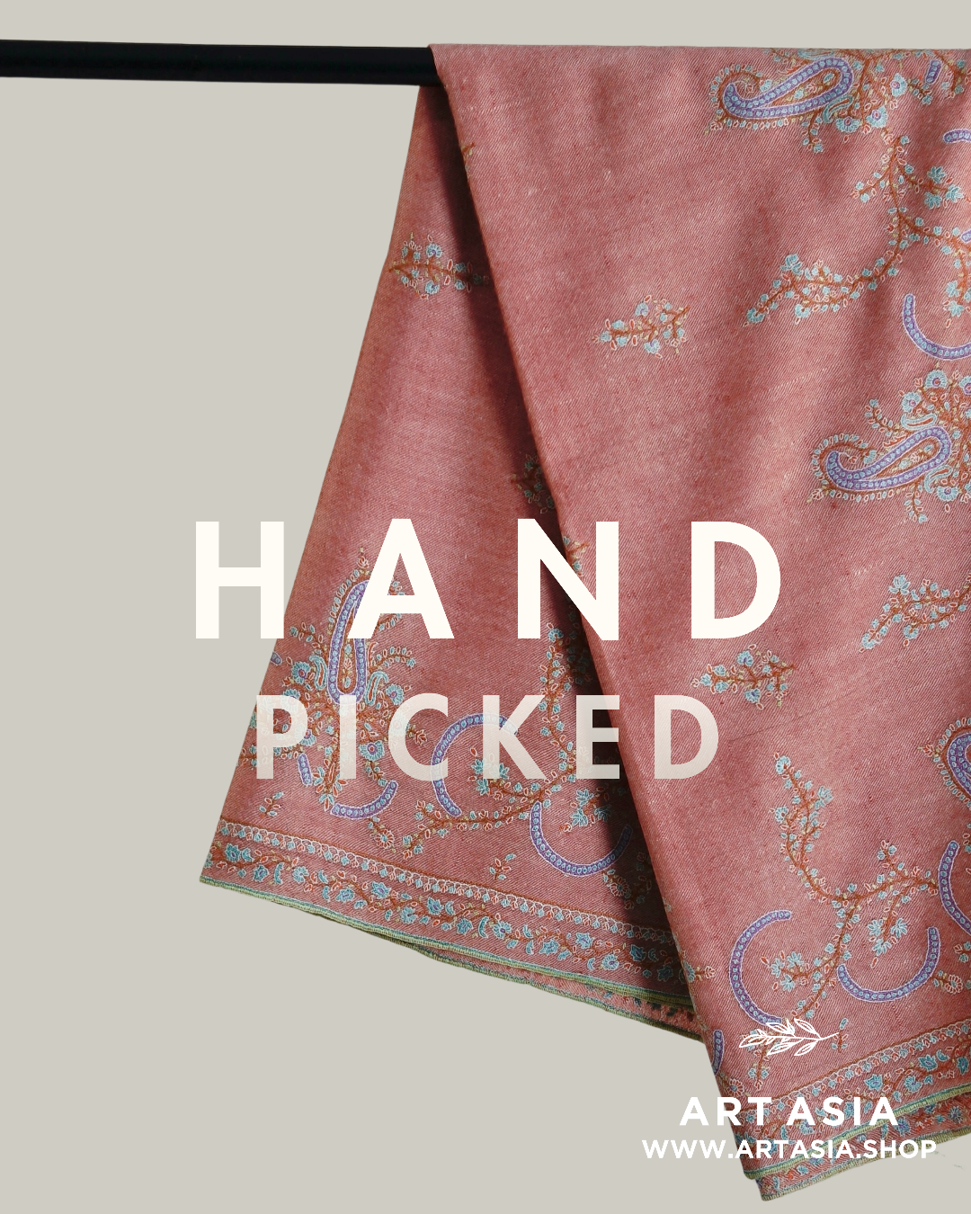 HAUTE COUTURE WEAR FASHION PEACH PASHMINA SHAWL