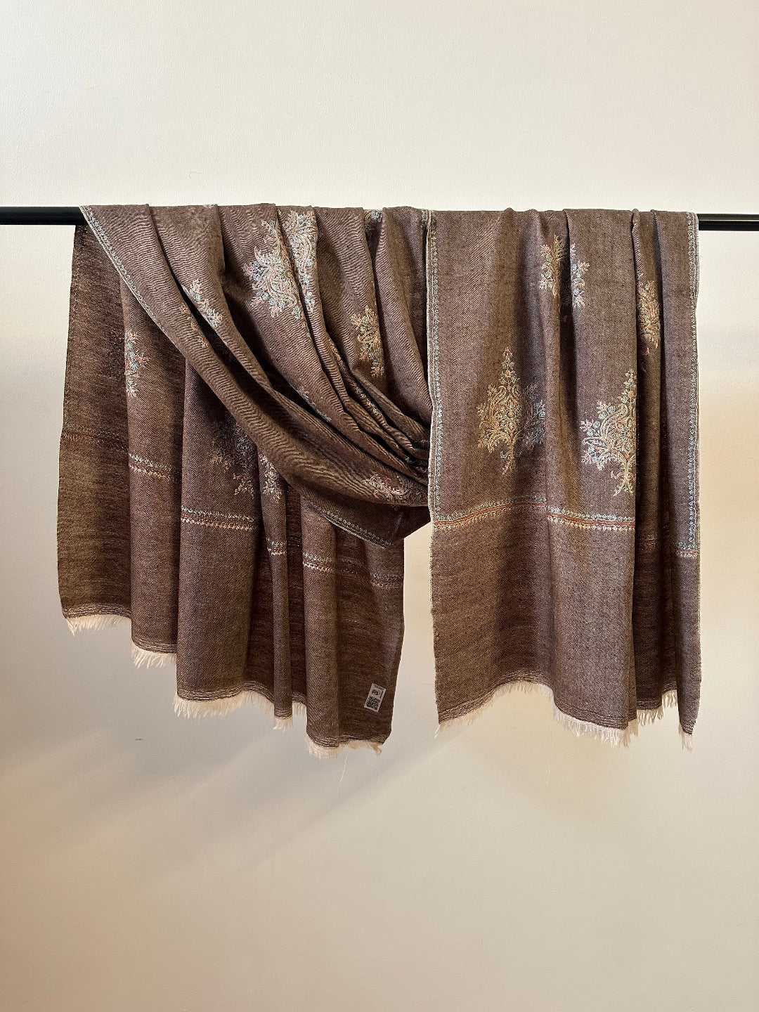 Brown Sozni Pashmina Shawl ArtAsiaHandicrafts