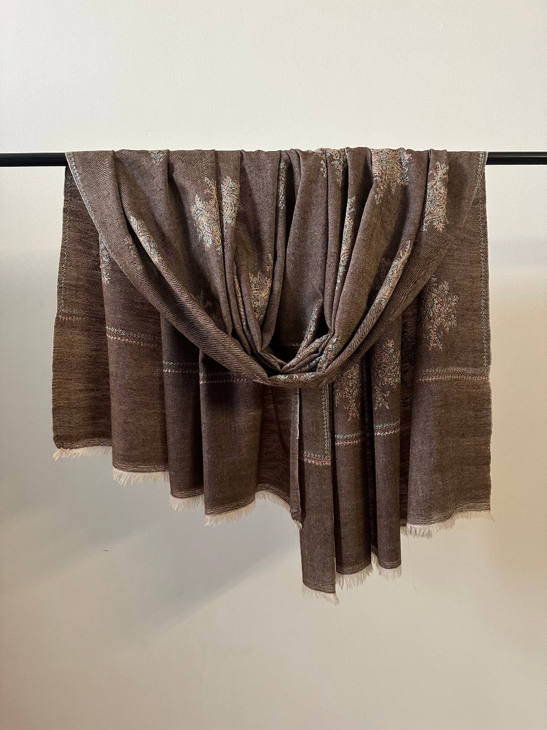 Brown Sozni Pashmina Shawl ArtAsiaHandicrafts
