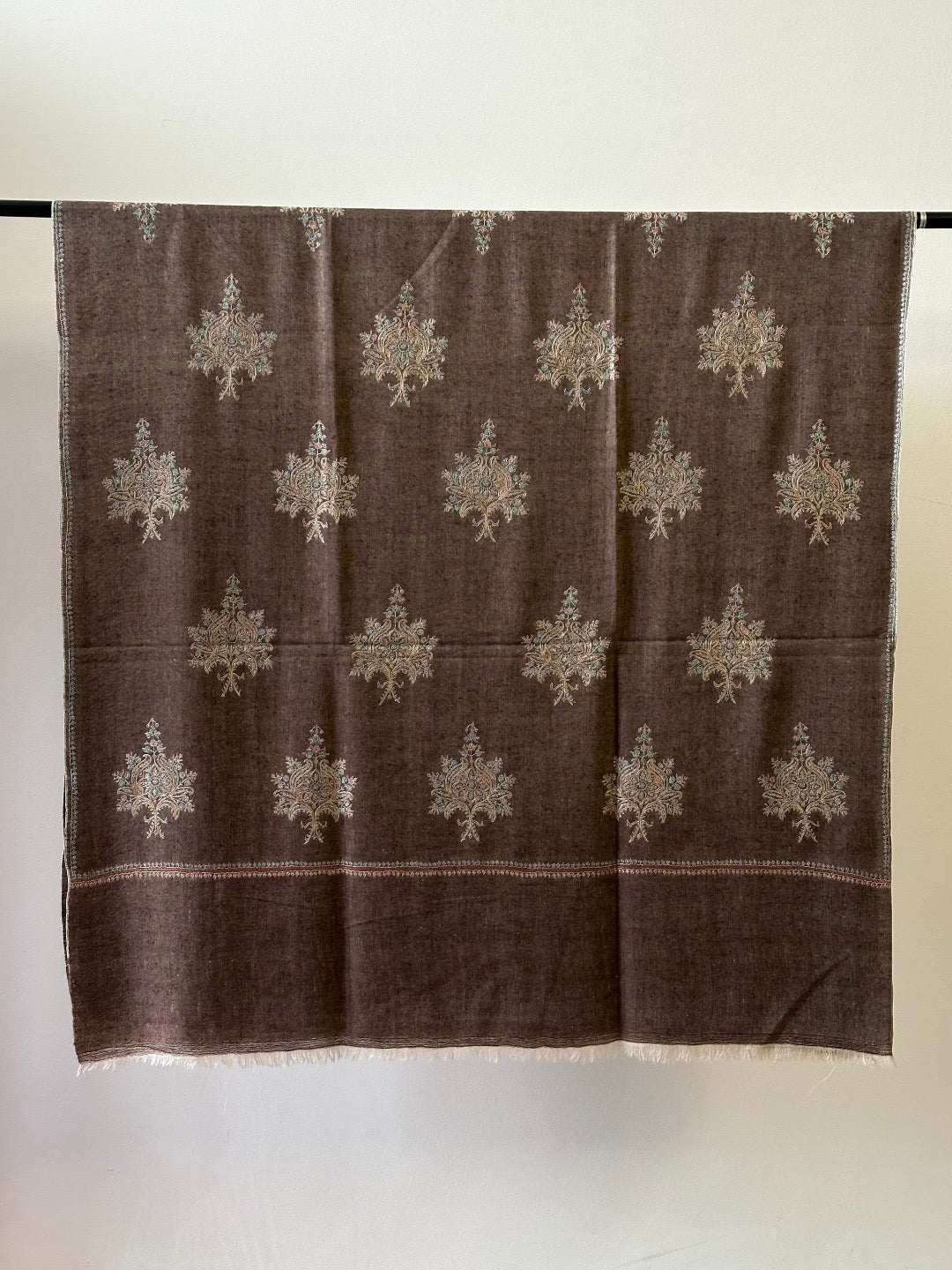 Brown Sozni Pashmina Shawl ArtAsiaHandicrafts