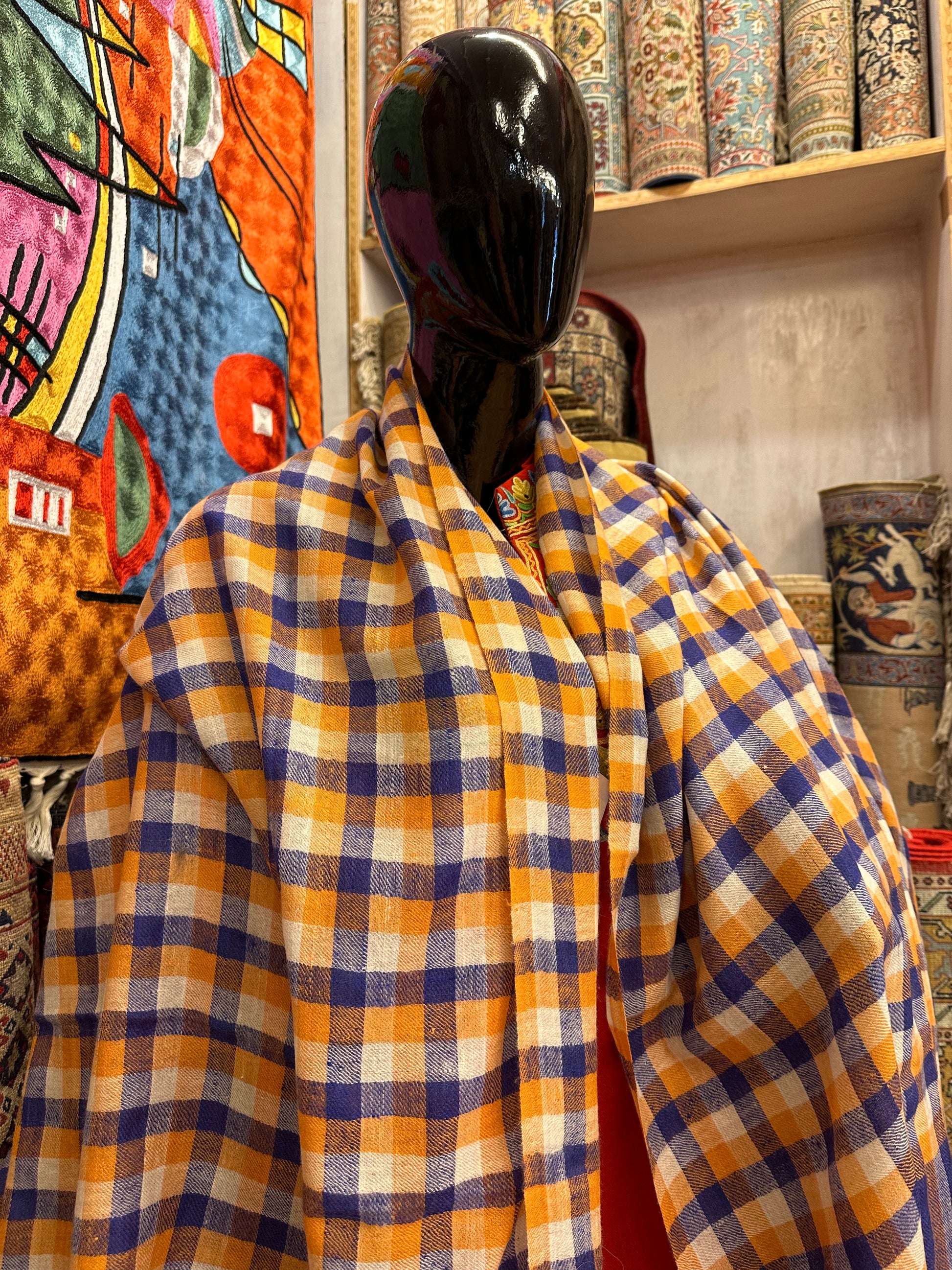 Check Pashmina Shawl ArtAsiaHandicrafts