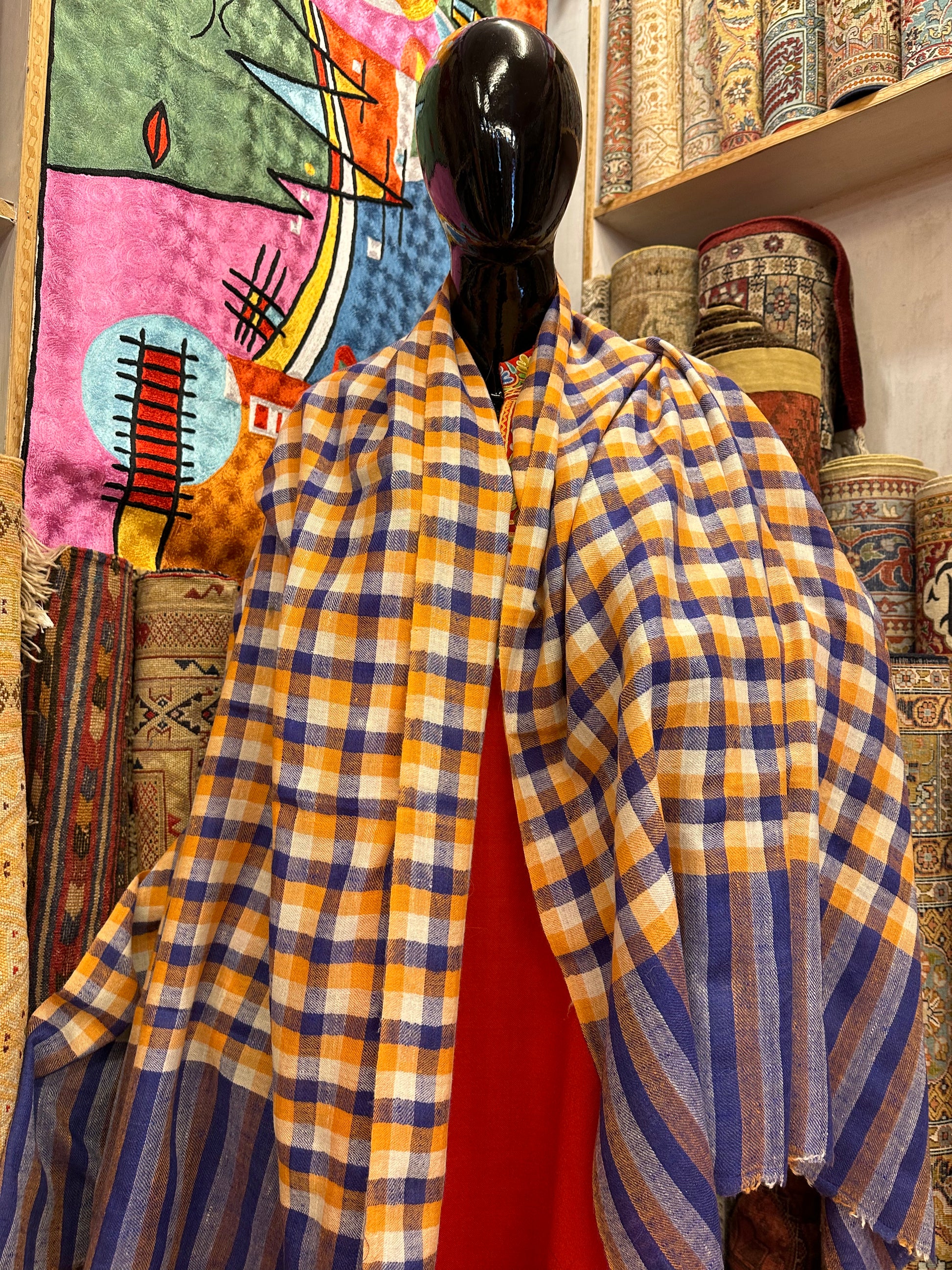 Check Pashmina Shawl ArtAsiaHandicrafts