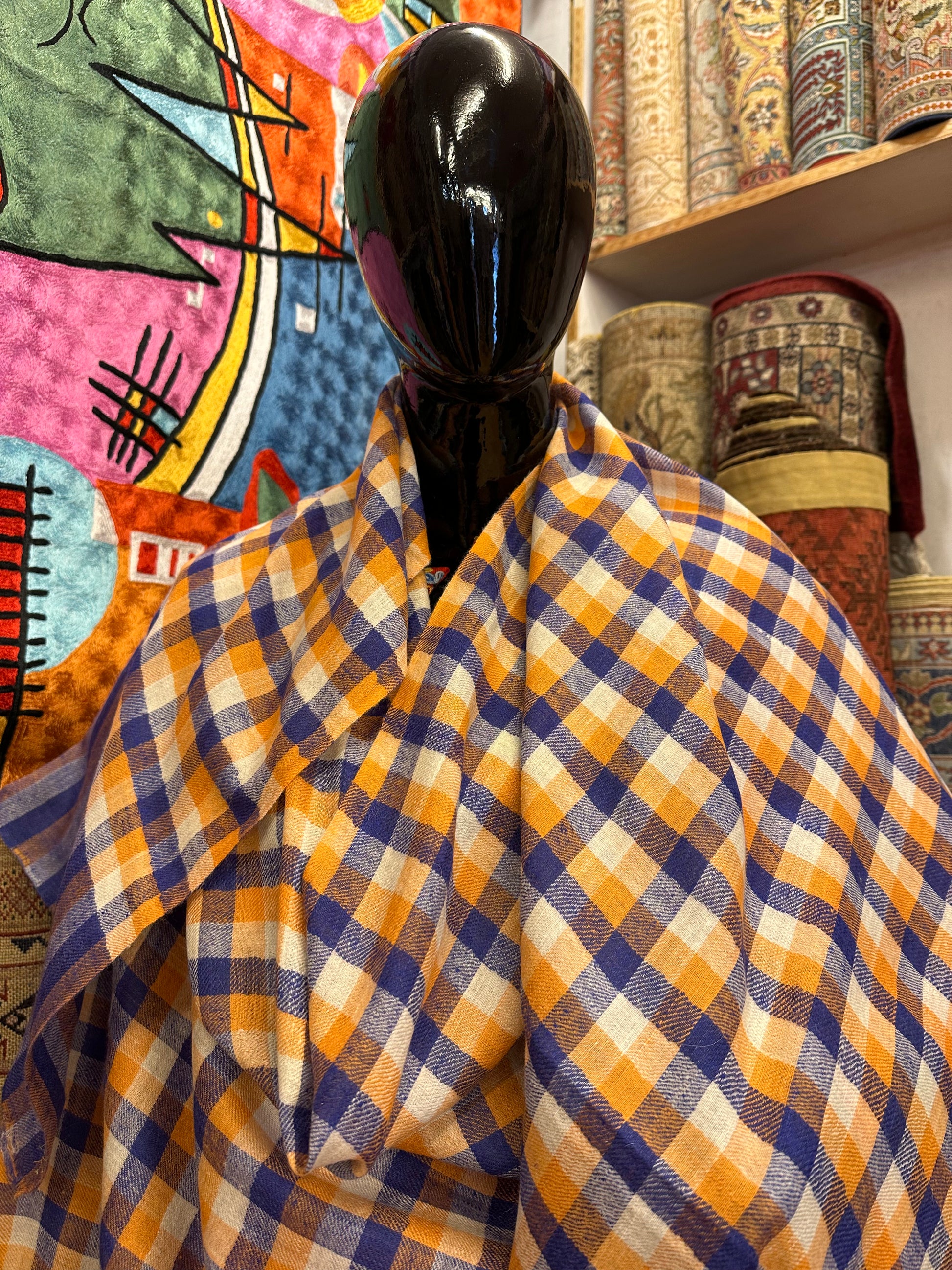 Check Pashmina Shawl ArtAsiaHandicrafts