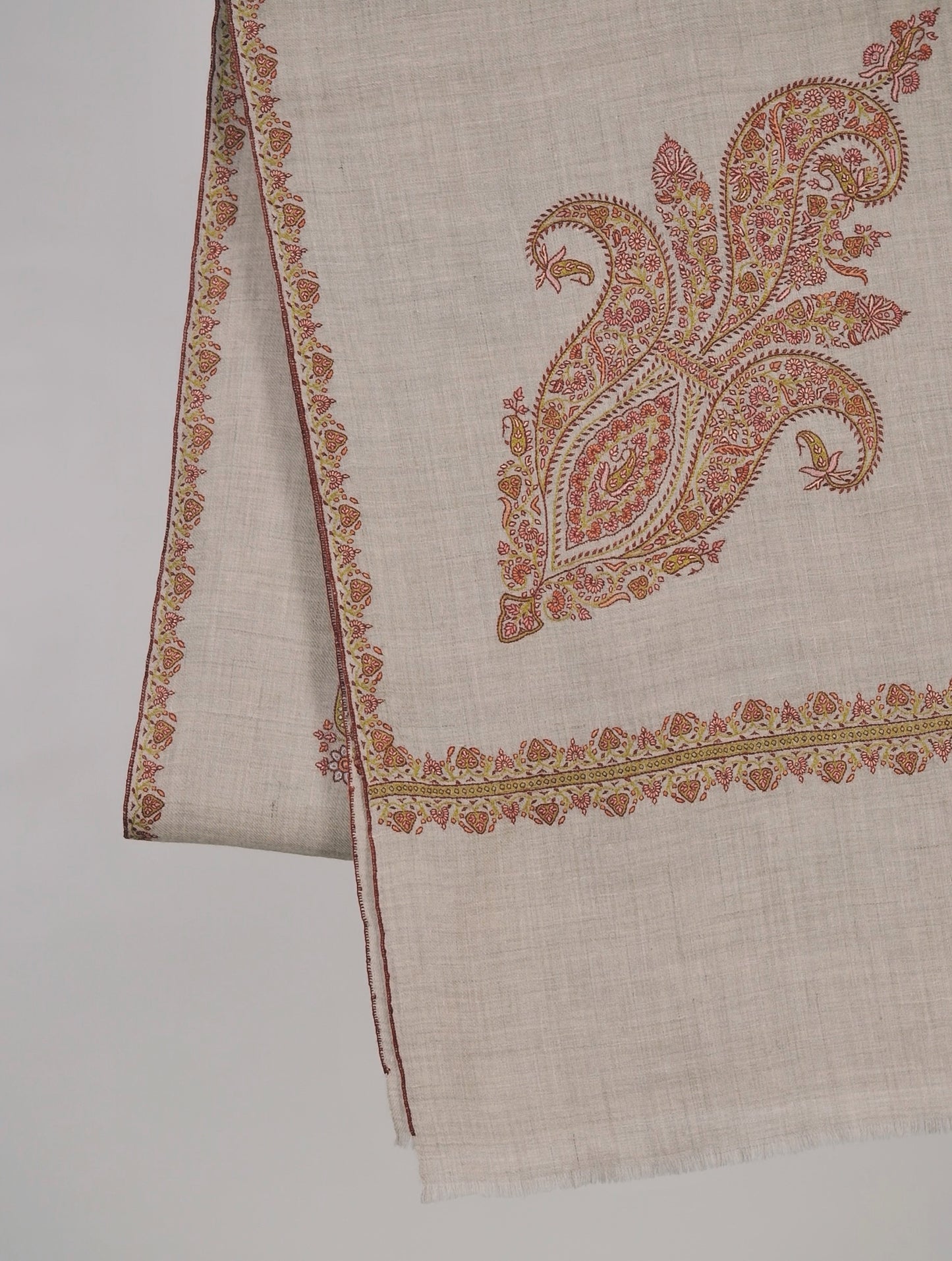 VINTAGE PAISLEY WEAR NATURAL PASHMINA SHAWL