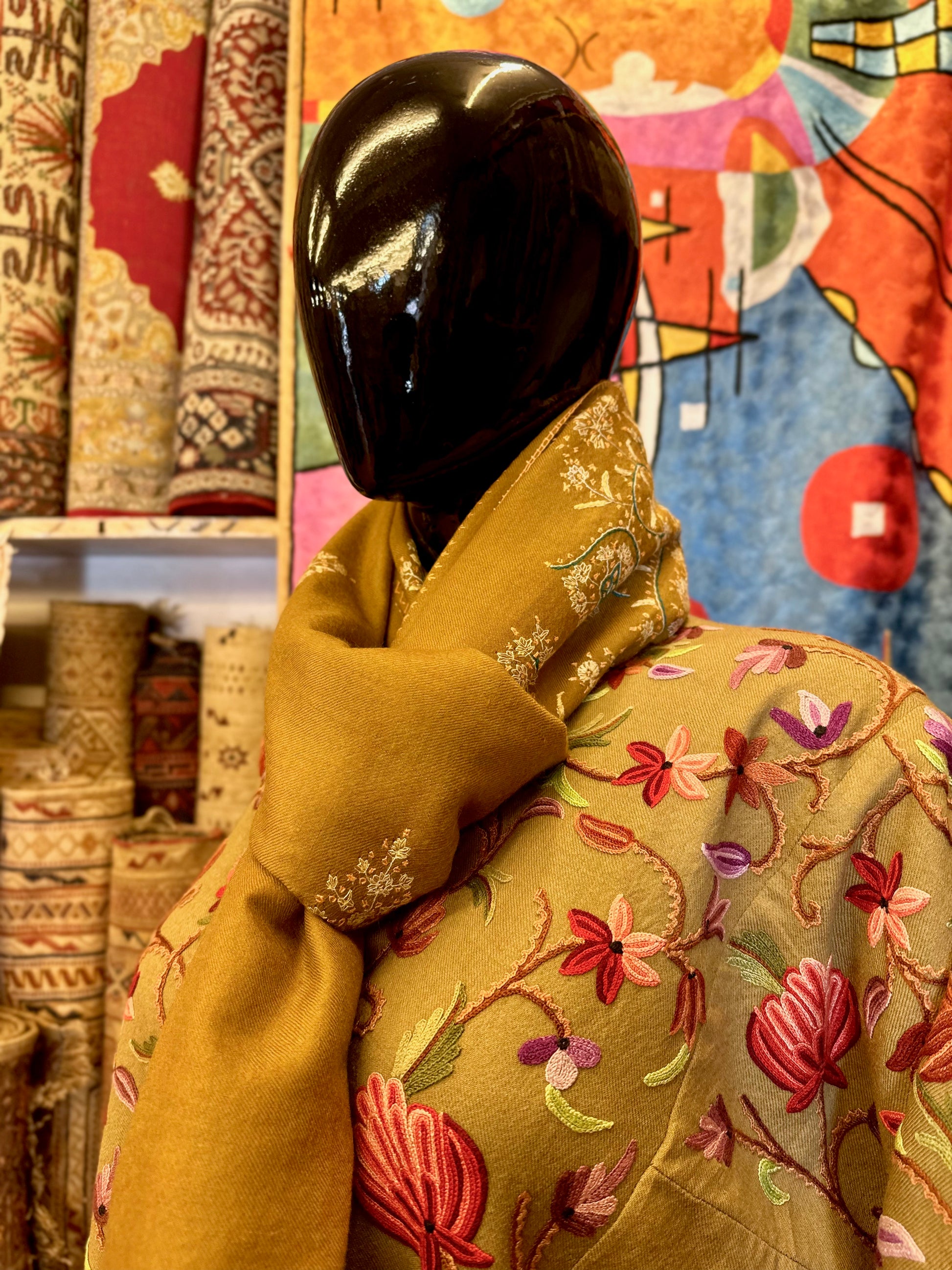 Gold Sozni Pashmina Shawl ArtAsiaHandicrafts