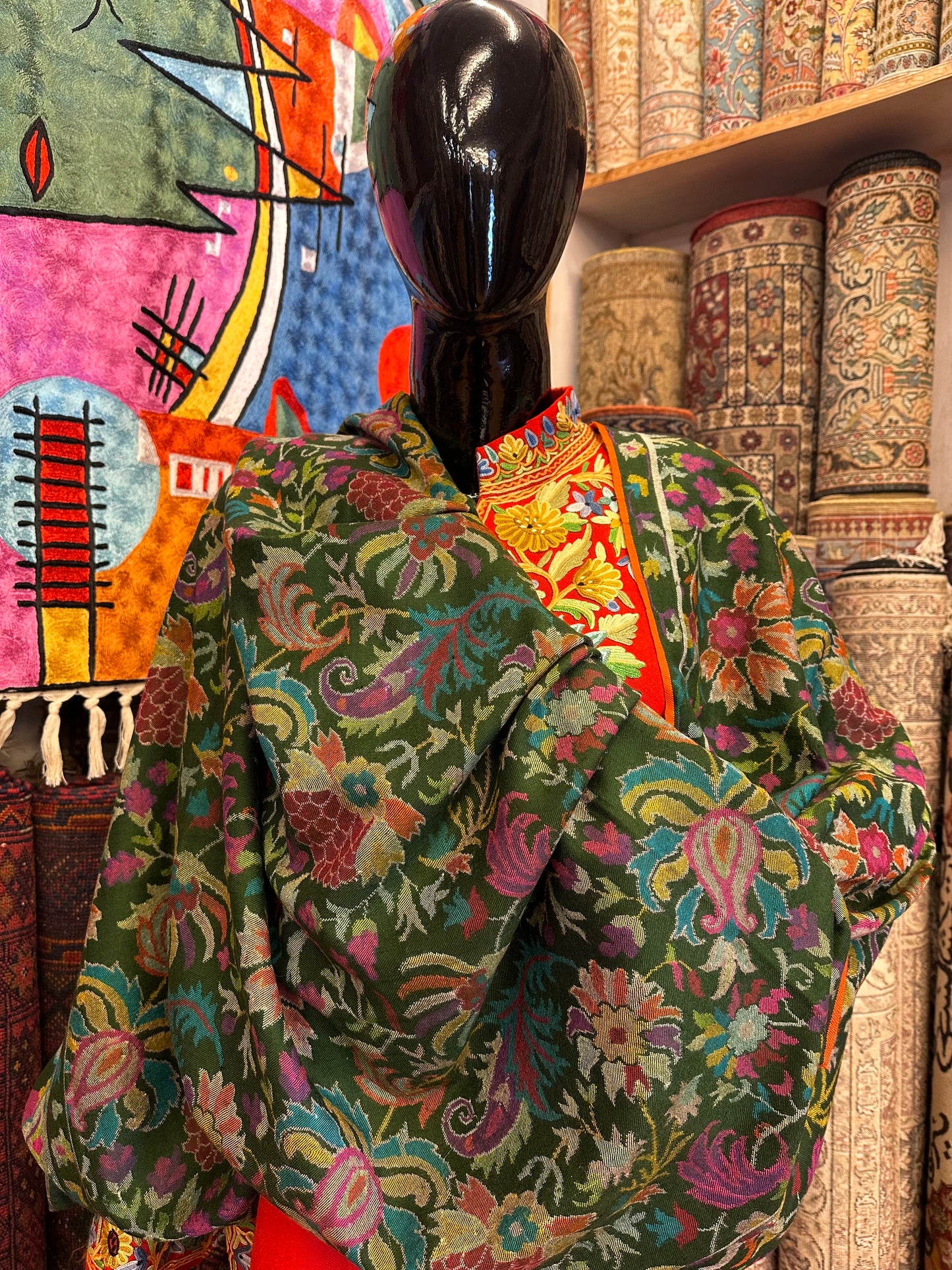 Green Kani Pashmina Shawl ArtAsiaHandicrafts
