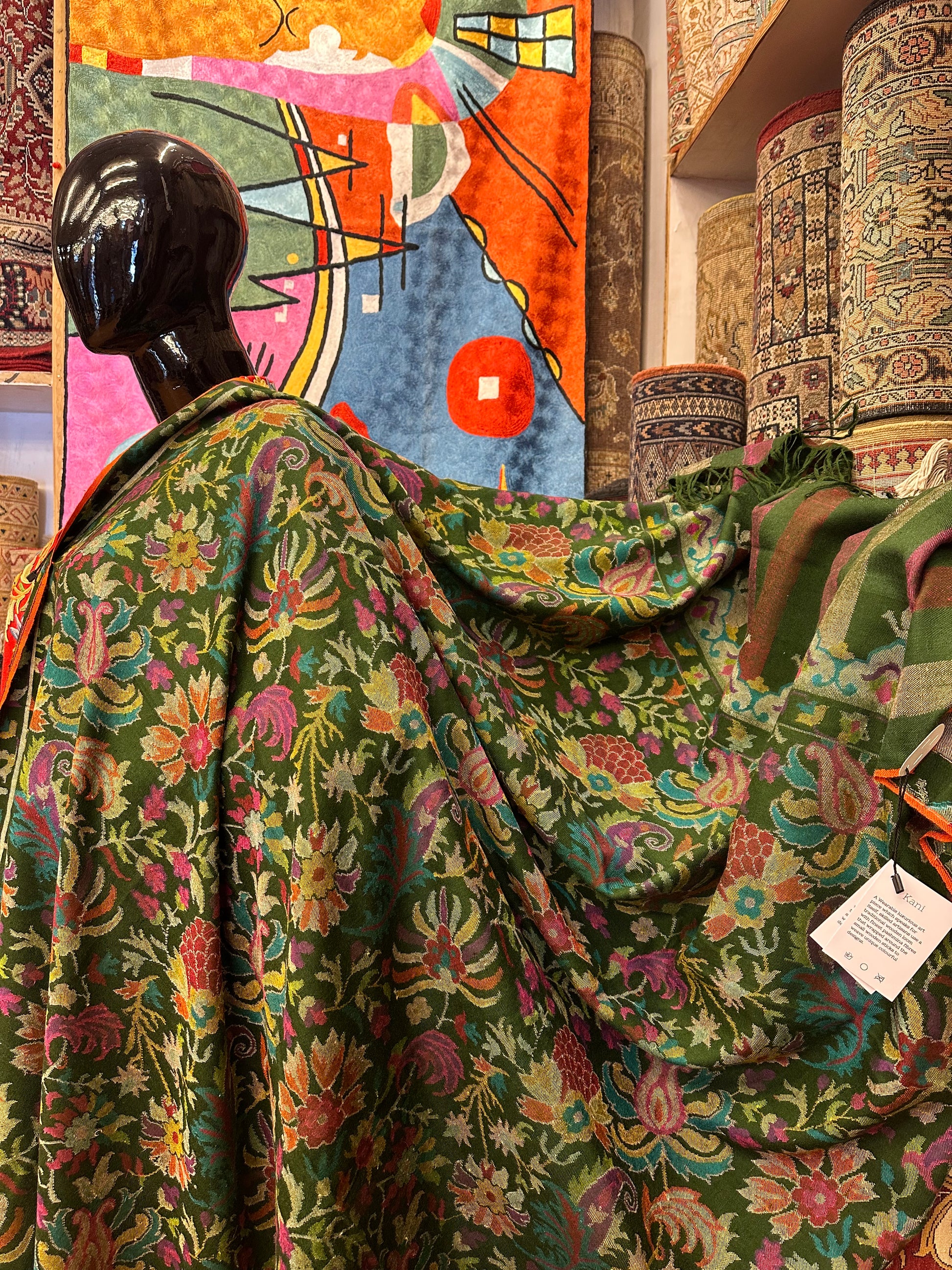 Green Kani Pashmina Shawl ArtAsiaHandicrafts