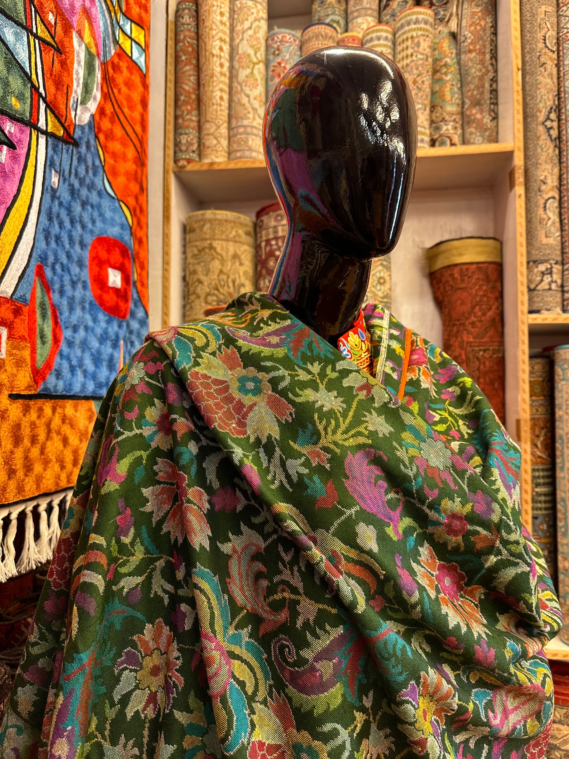 Green Kani Pashmina Shawl ArtAsiaHandicrafts