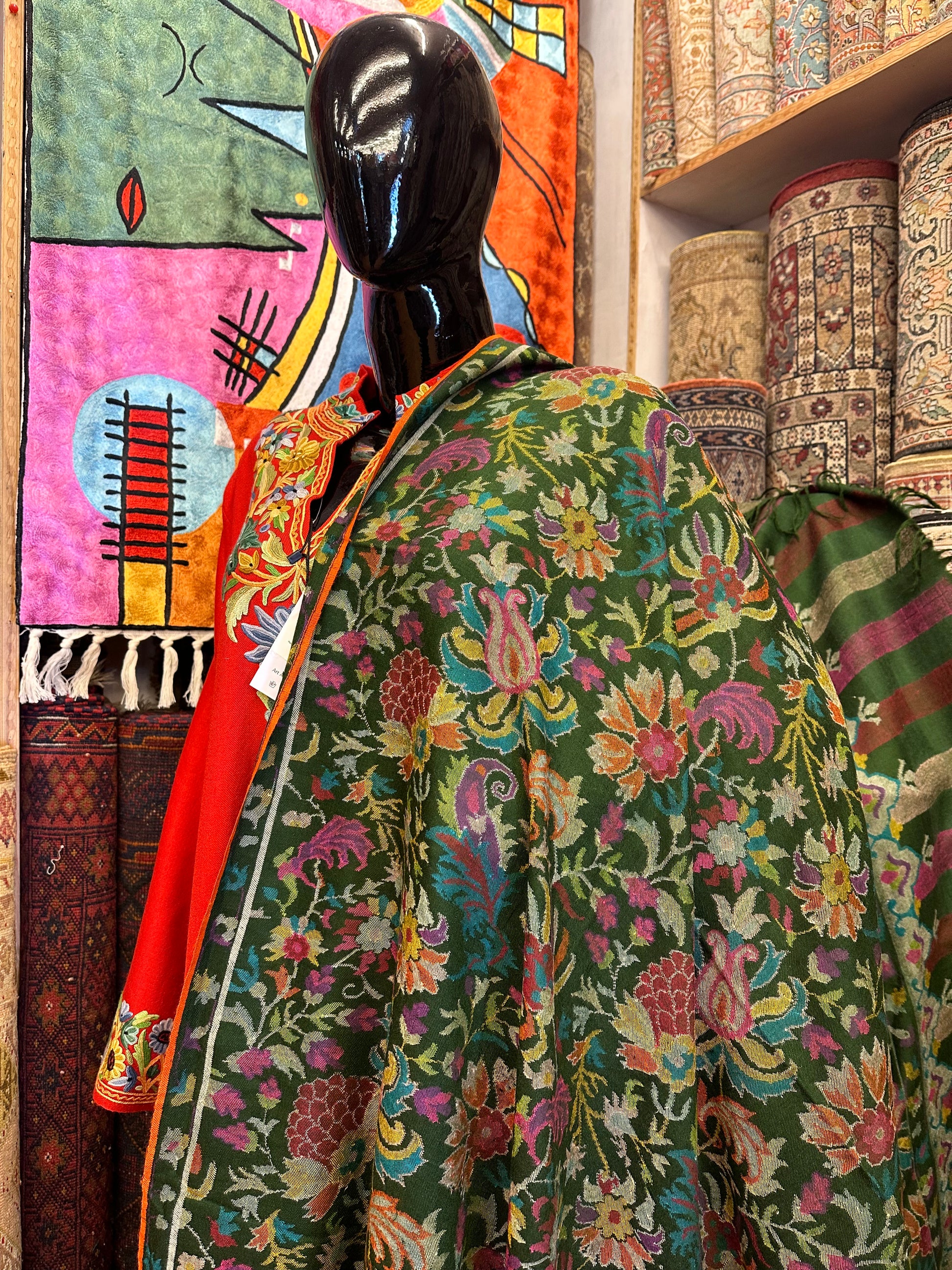 Green Kani Pashmina Shawl ArtAsiaHandicrafts