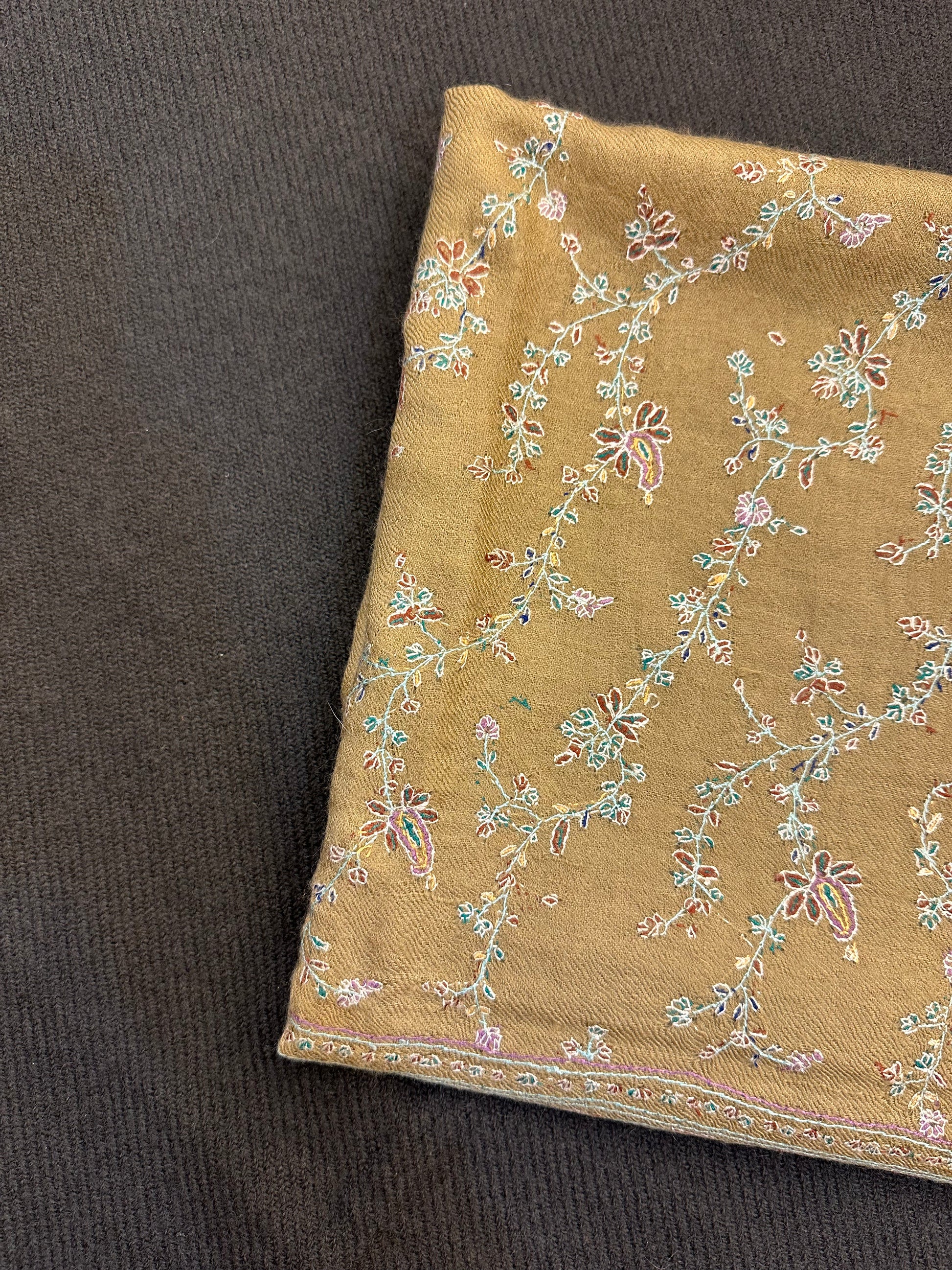 Harvest Gold Sozni Pashmina Shawl ArtAsiaHandicrafts