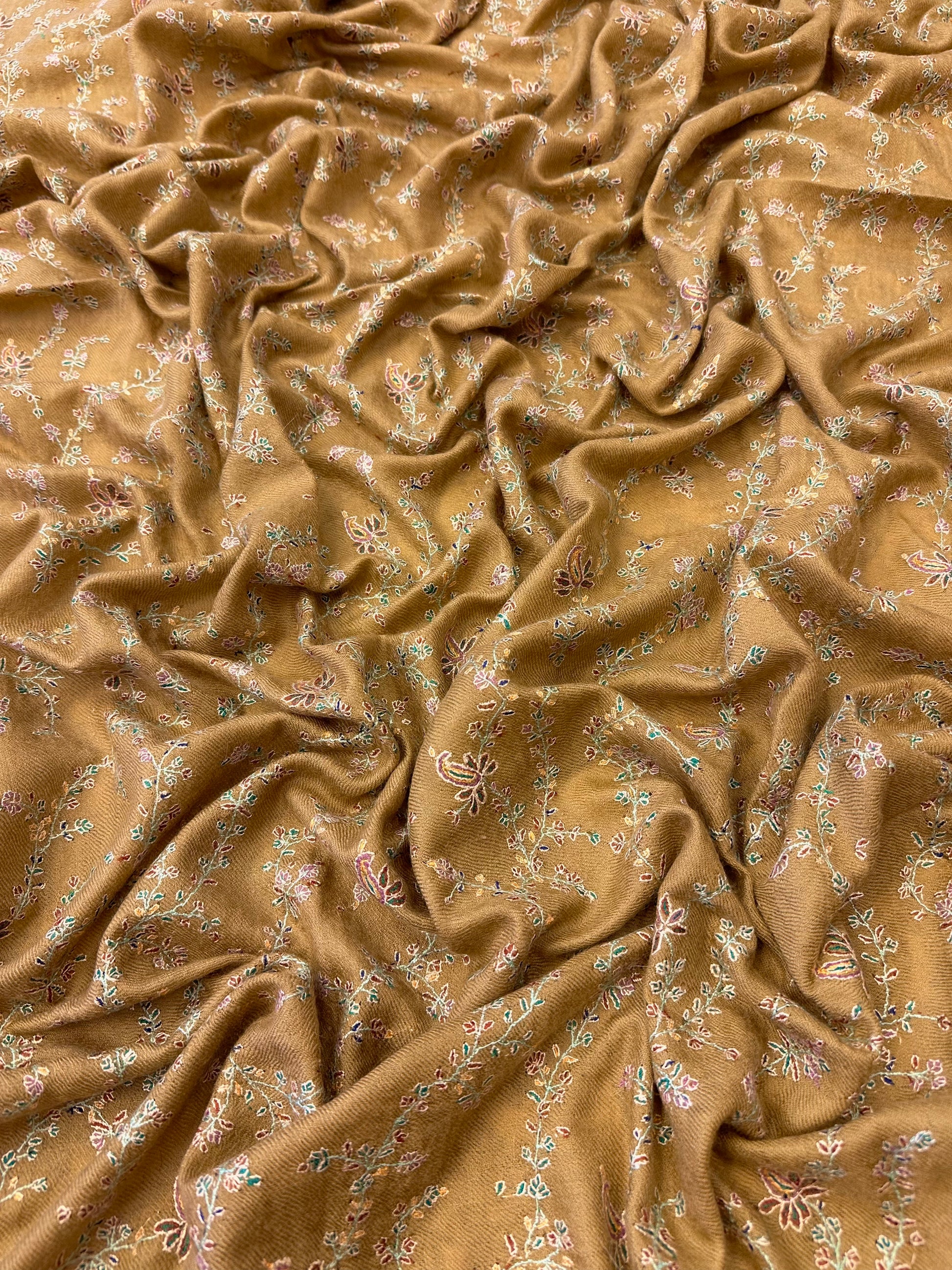 Harvest Gold Sozni Pashmina Shawl ArtAsiaHandicrafts