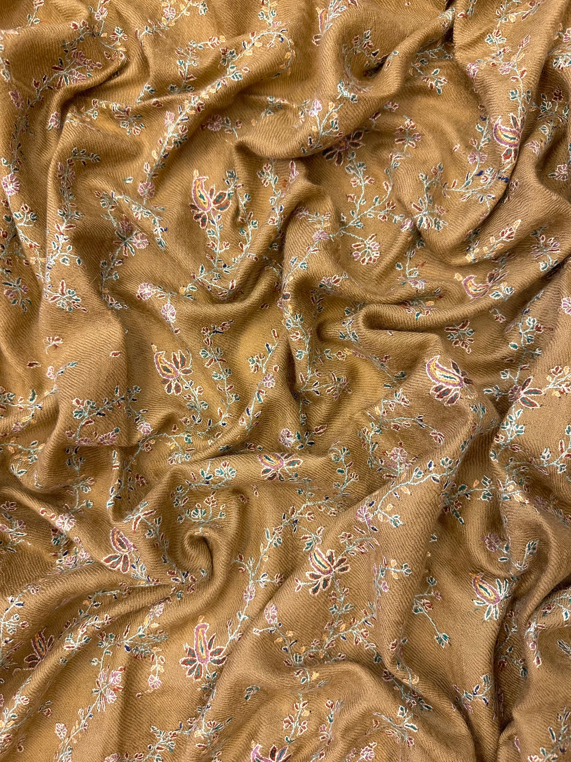 Harvest Gold Sozni Pashmina Shawl ArtAsiaHandicrafts