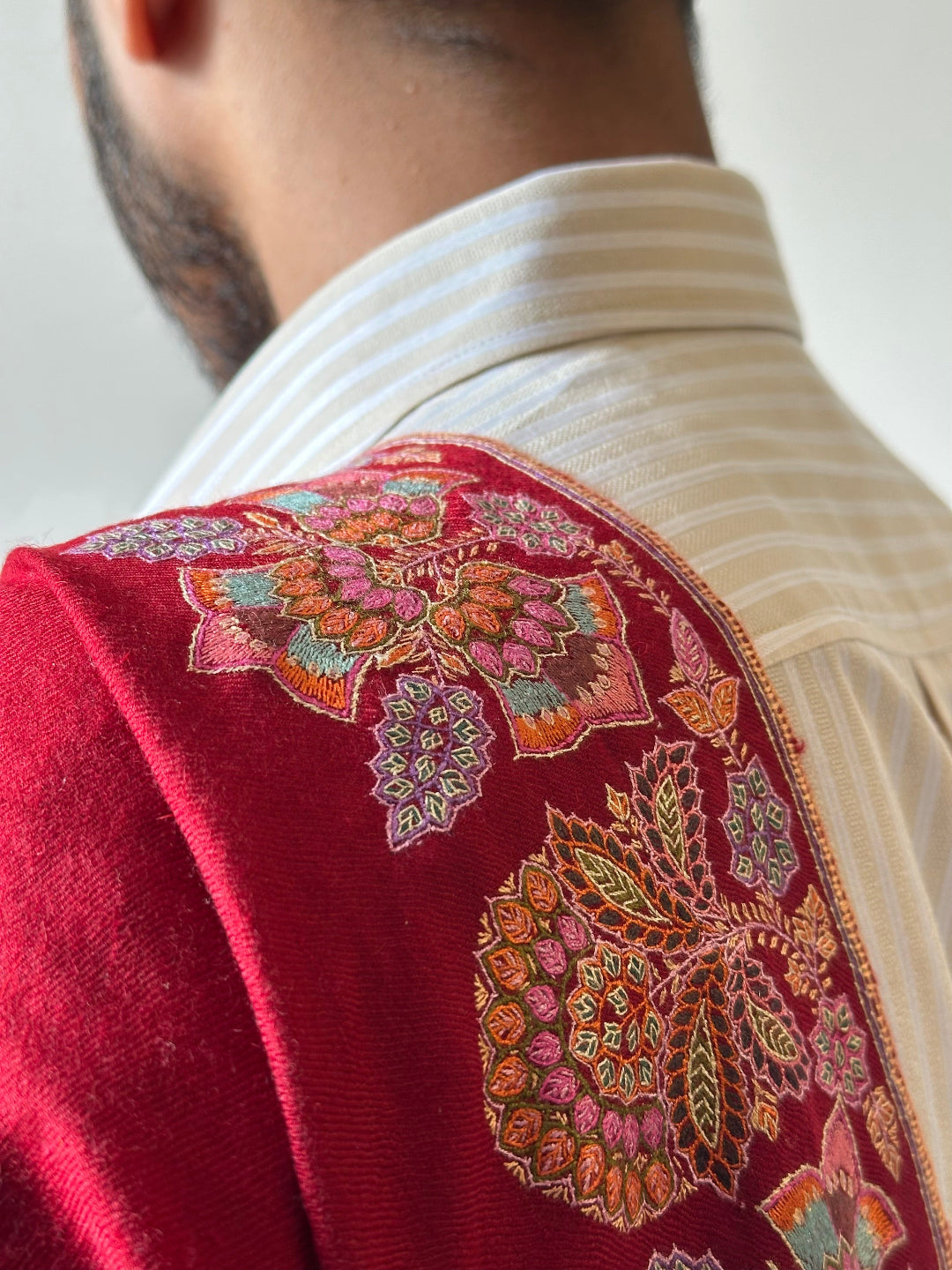 HANDMADE FASHION STYLE INDIAN RED PASHMINA