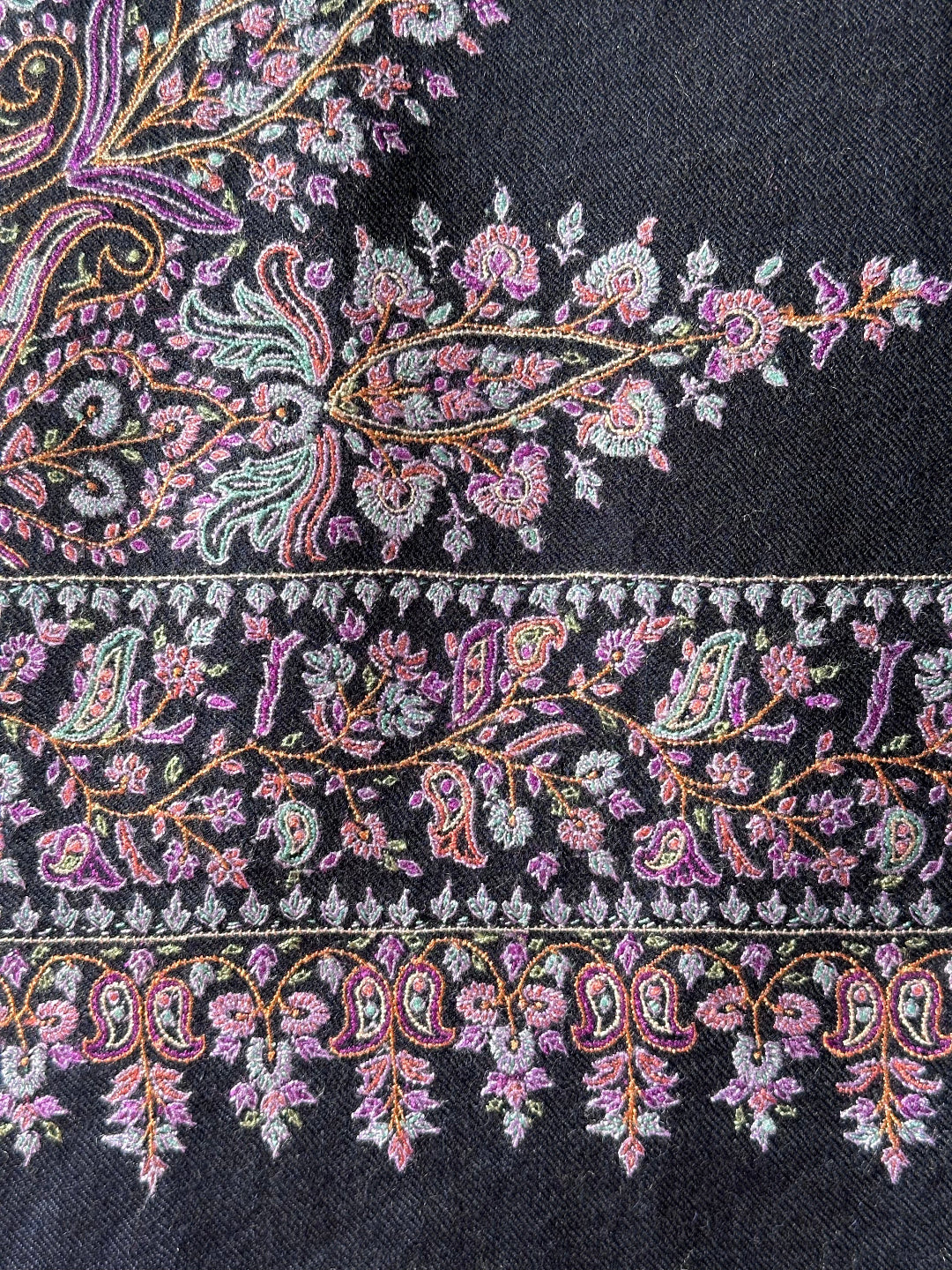 HAND EMBROIDERED NILE BLUE PASHMINA SHAWL