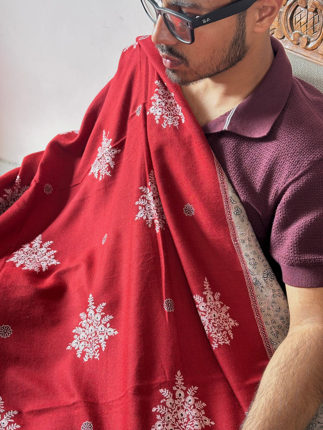 INDIAN COUTURE WEAR DOUBLE DYED PASHMINA SHAWL