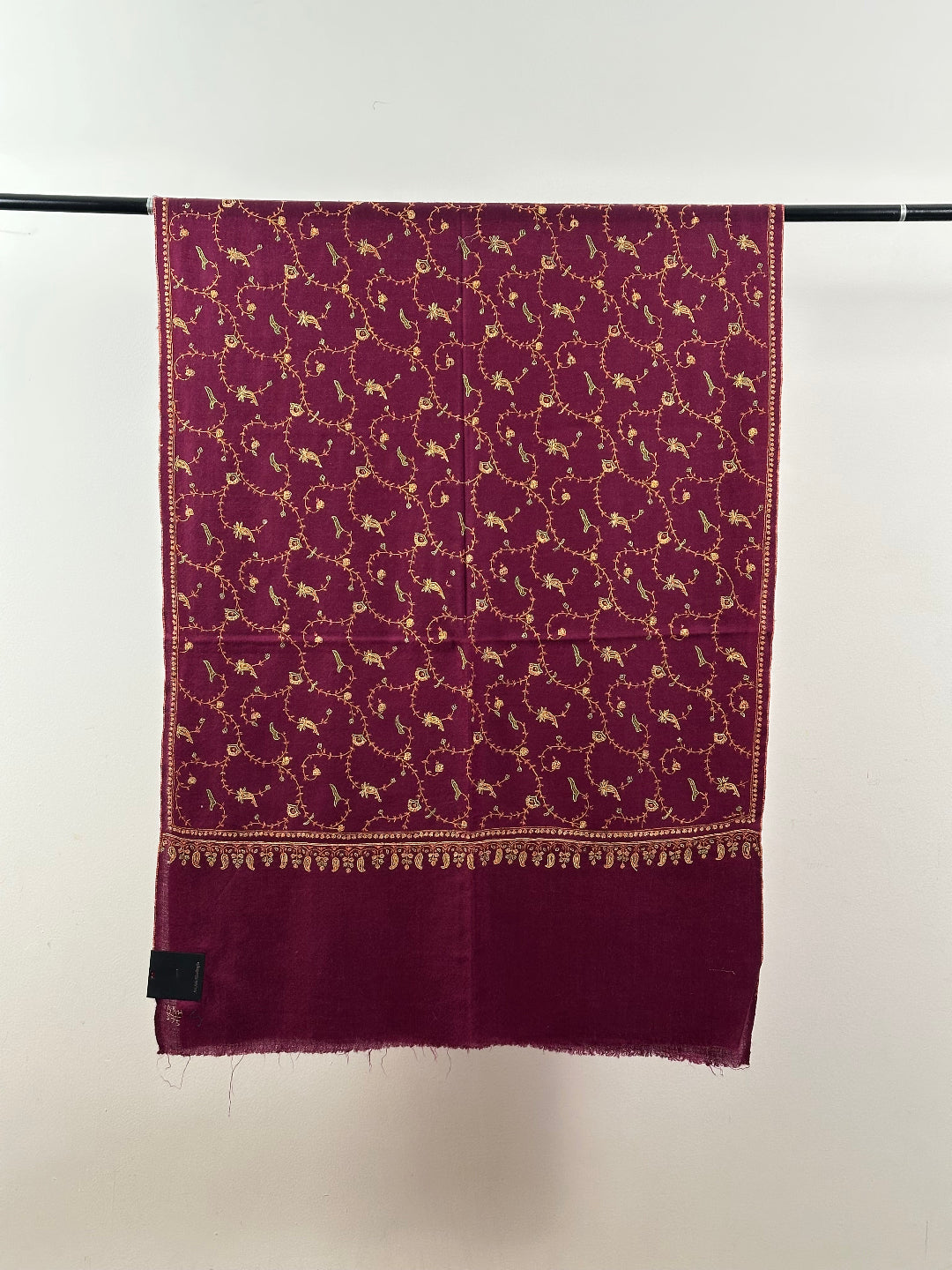 Wine Pashmina Sozni Scarf