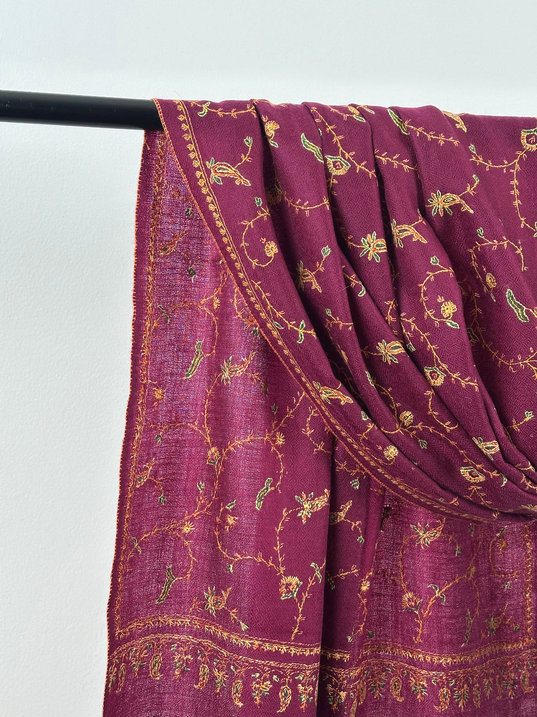 Wine Pashmina Sozni Scarf
