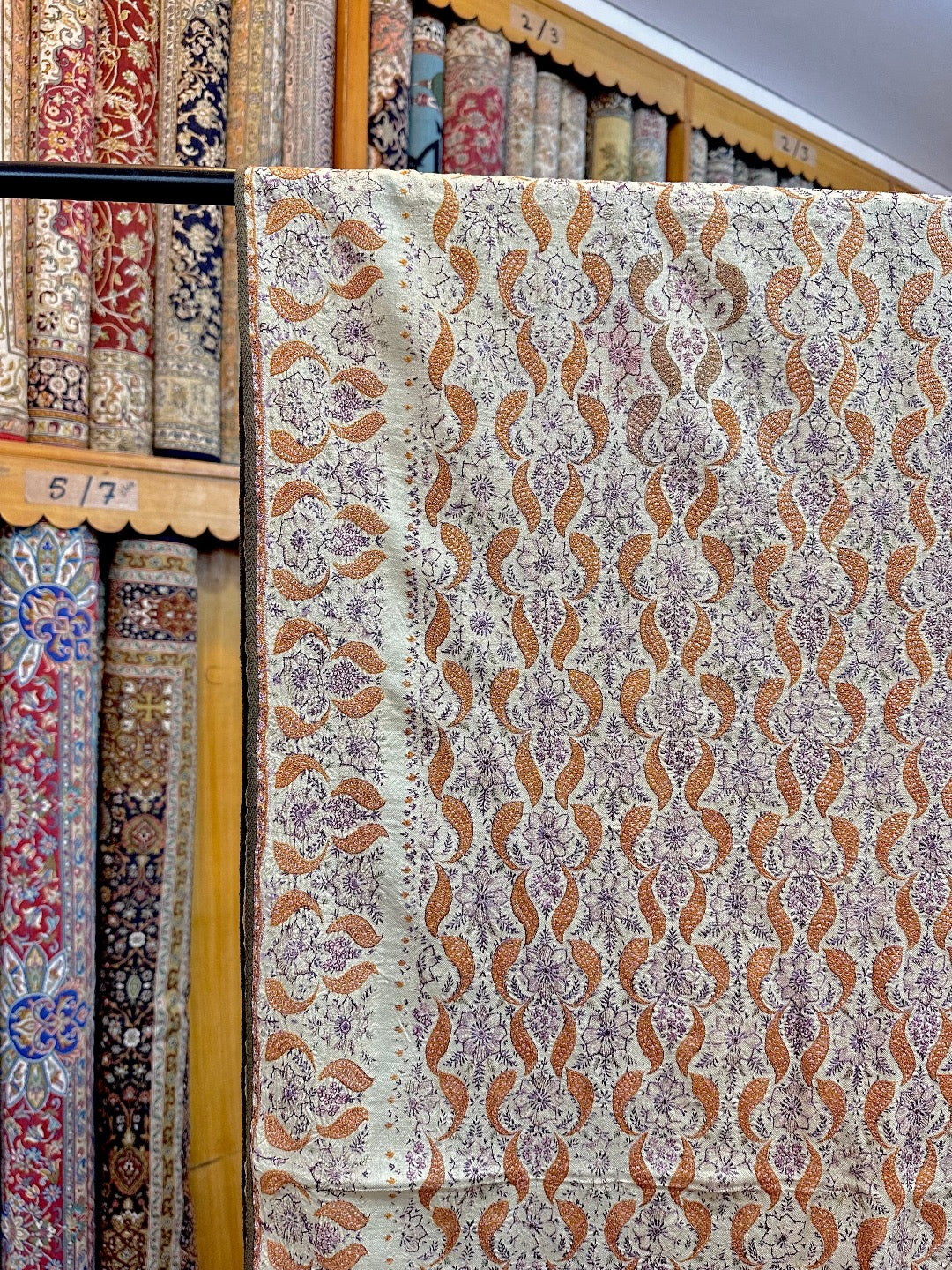 Ivory Antique Pashmina Shawl ArtAsiaHandicrafts