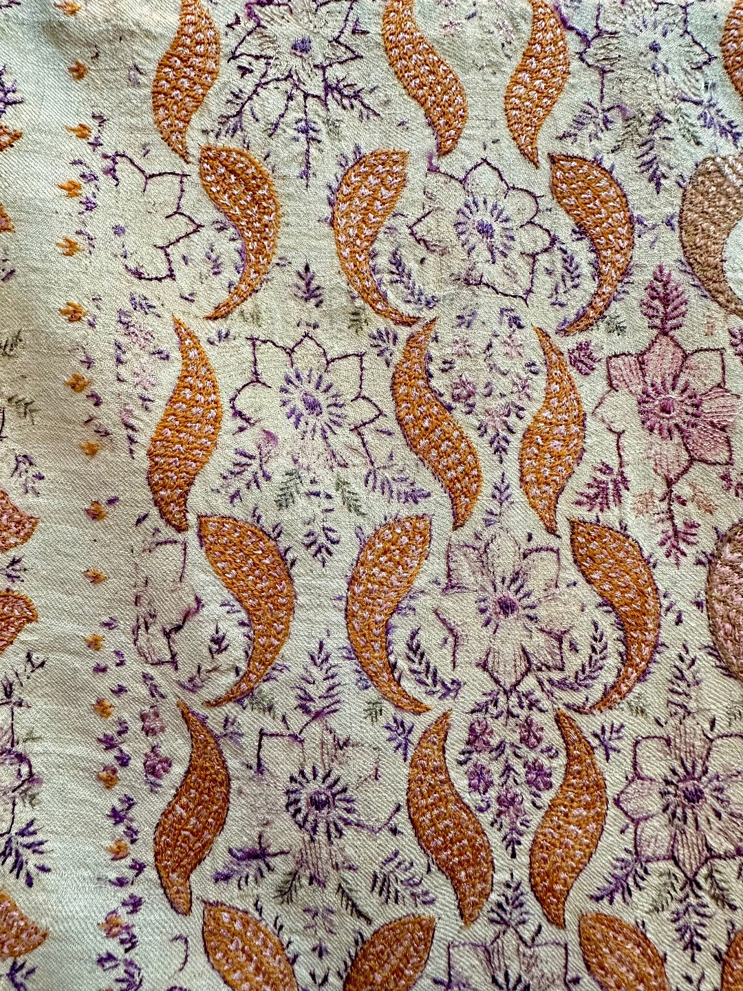 Ivory Antique Pashmina Shawl ArtAsiaHandicrafts