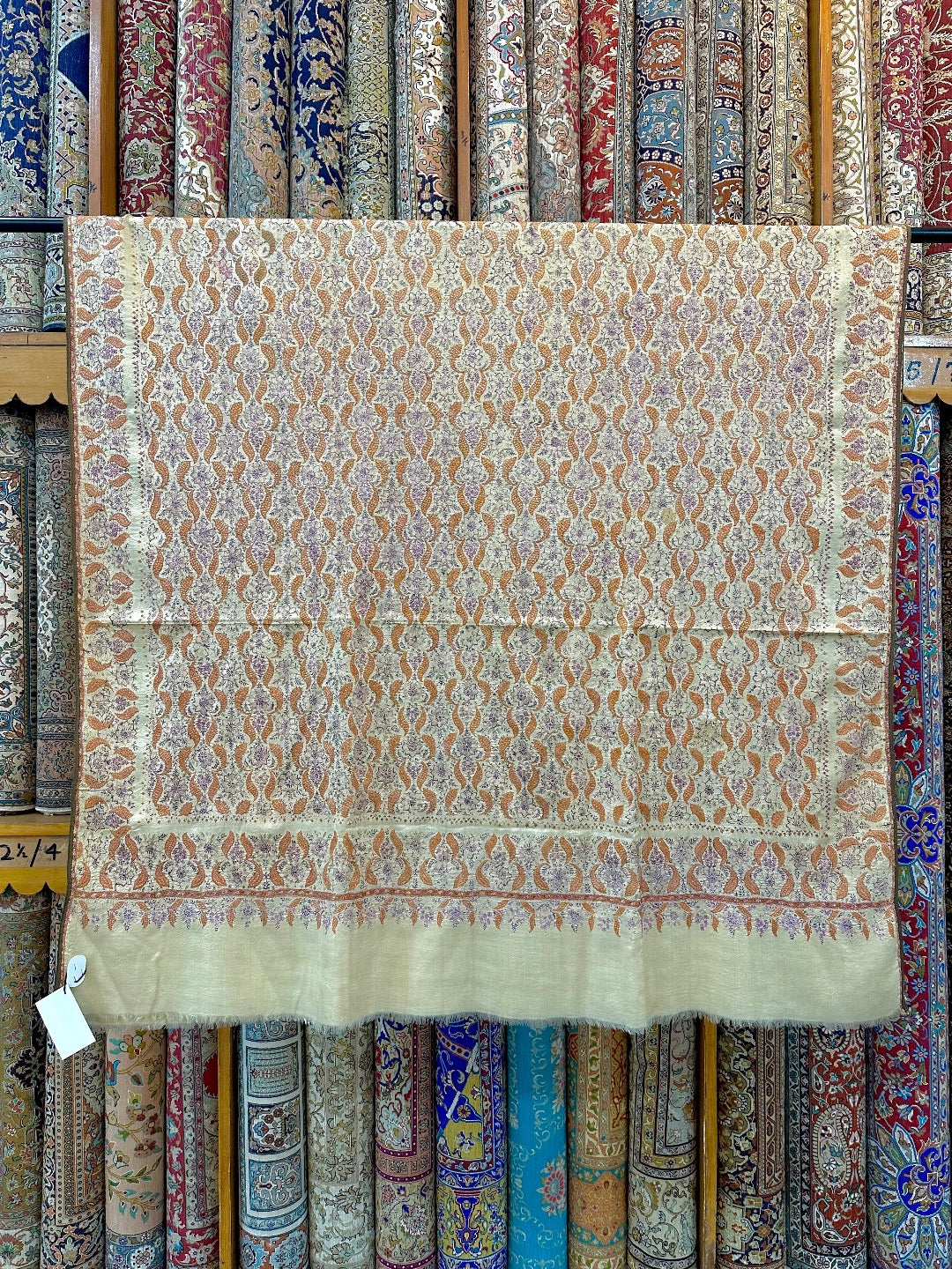 Ivory Antique Pashmina Shawl ArtAsiaHandicrafts