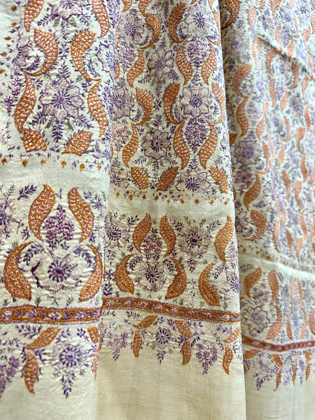 Ivory Antique Pashmina Shawl ArtAsiaHandicrafts