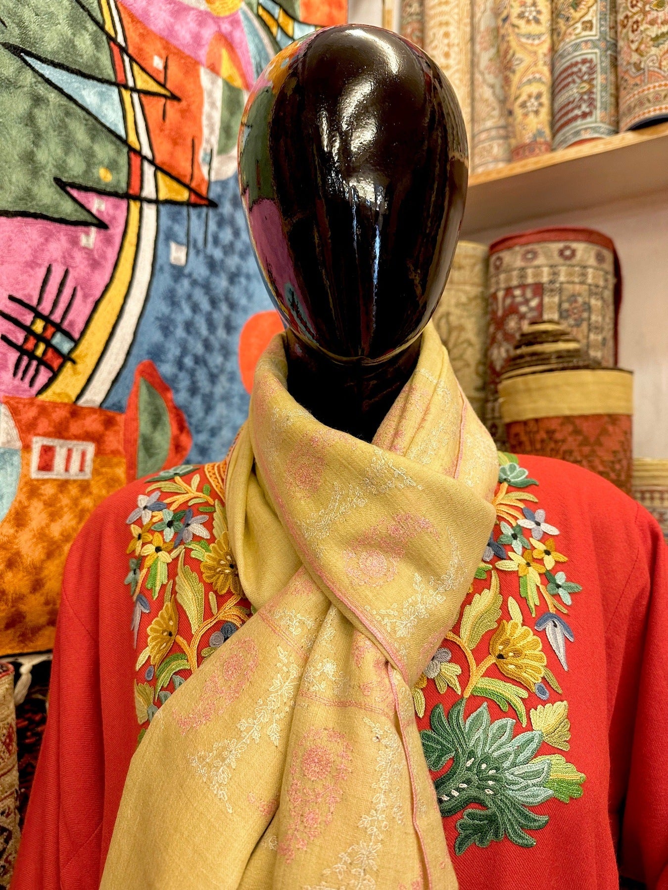 Jasmine Sozni Doardaar Shawl ArtAsiaHandicrafts