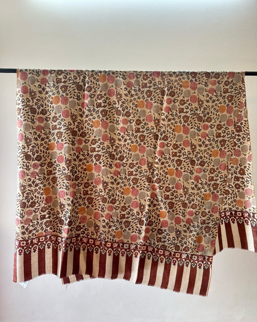 Light Brown Sozni Pashmina Shawl ArtAsiaHandicrafts