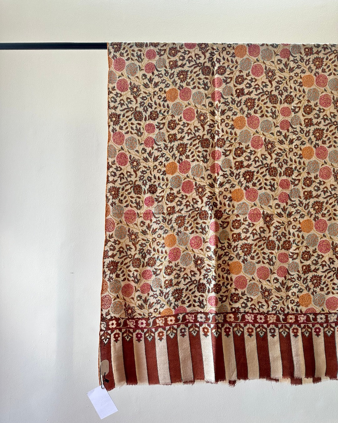 Light Brown Sozni Pashmina Shawl ArtAsiaHandicrafts