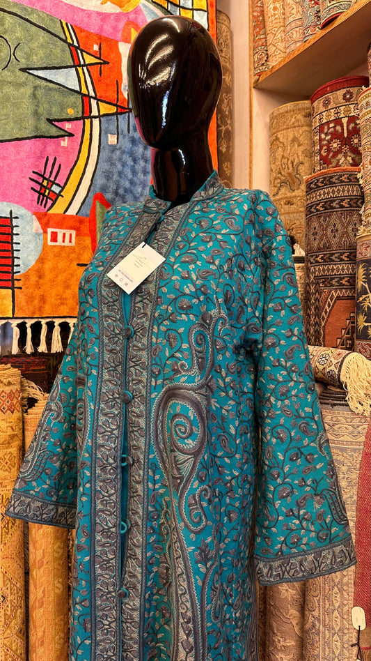 Long Turquoise Jacket ArtAsiaHandicrafts