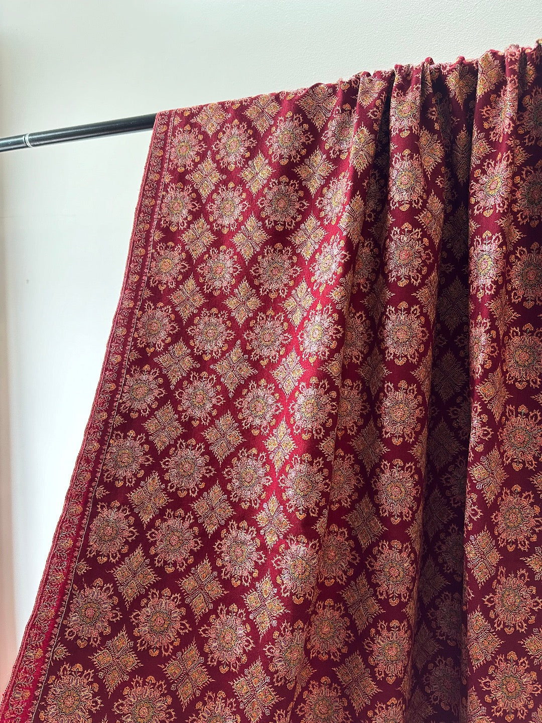 Maroon Sozni Pashmina Shawl ArtAsiaHandicrafts