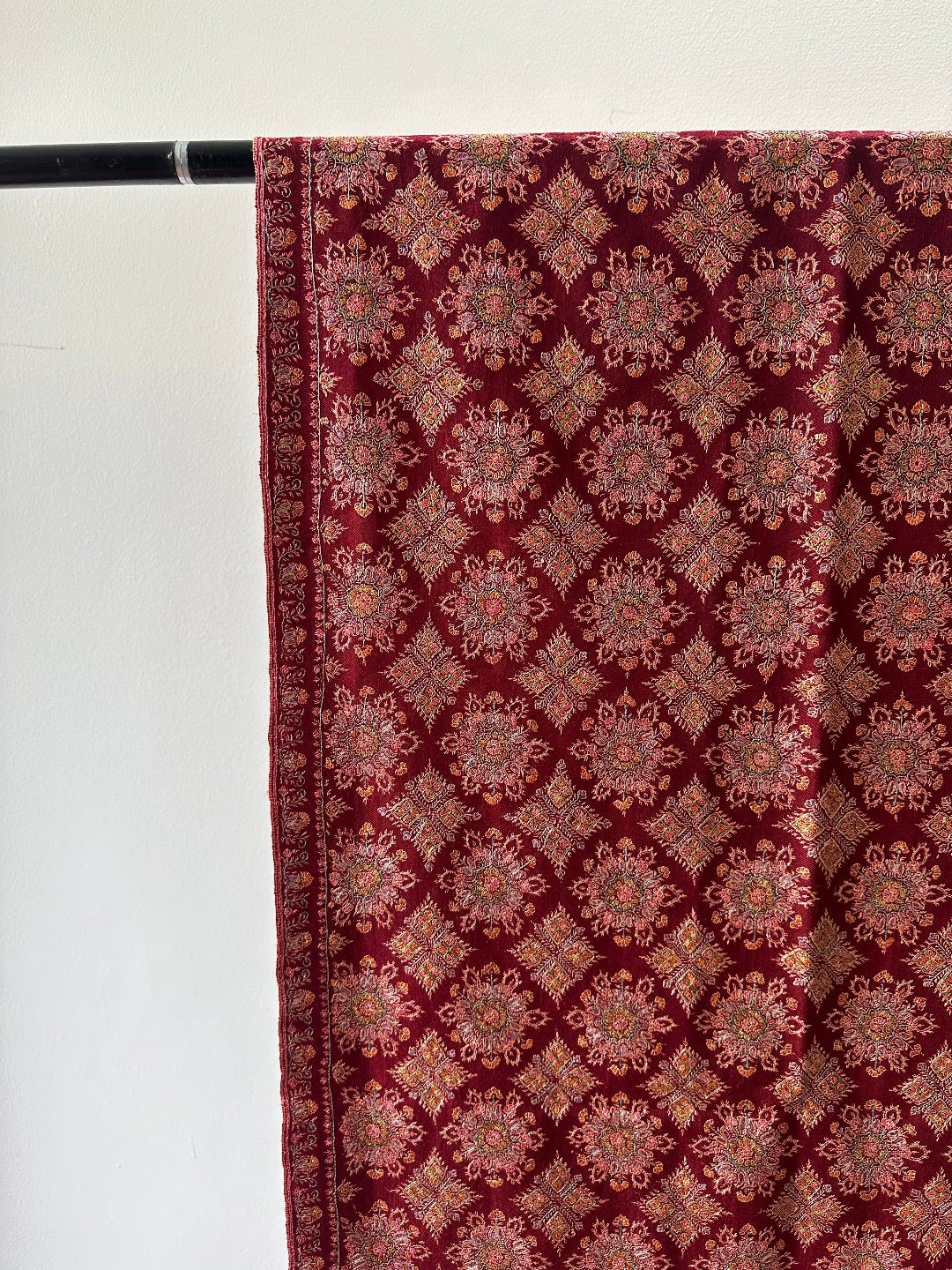 Maroon Sozni Pashmina Shawl ArtAsiaHandicrafts