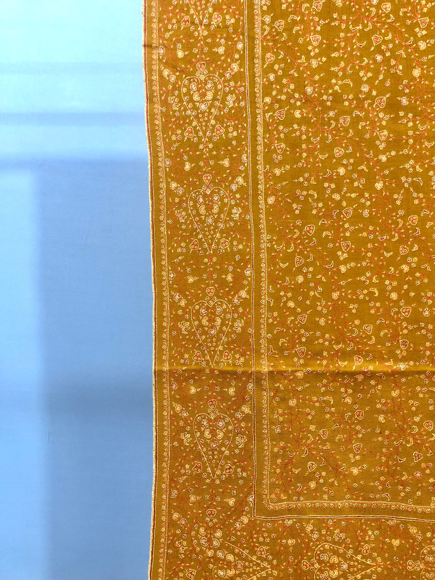 Mustard Jaal Pashmina Shawl ArtAsiaHandicrafts