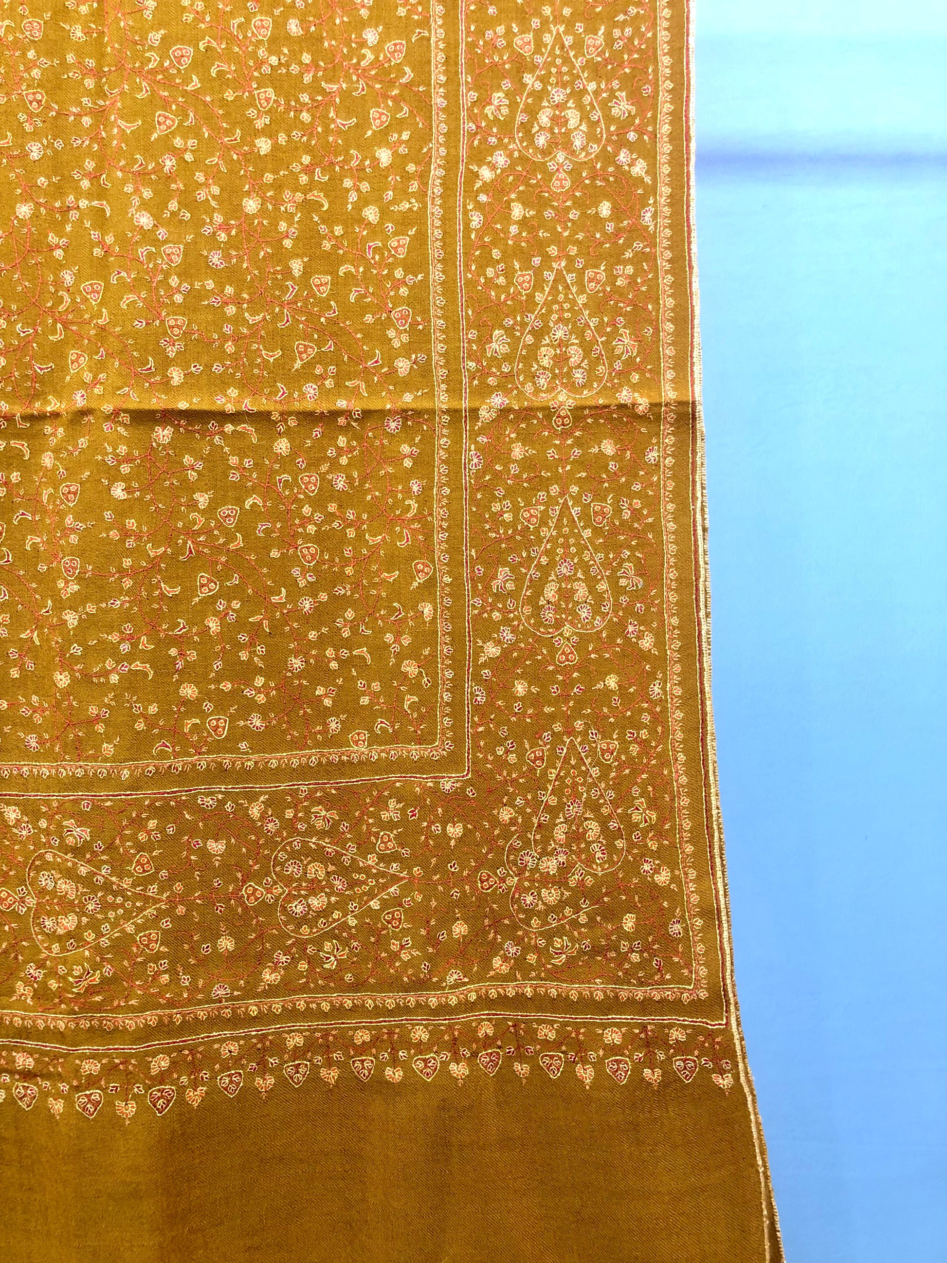 Mustard Jaal Pashmina Shawl ArtAsiaHandicrafts