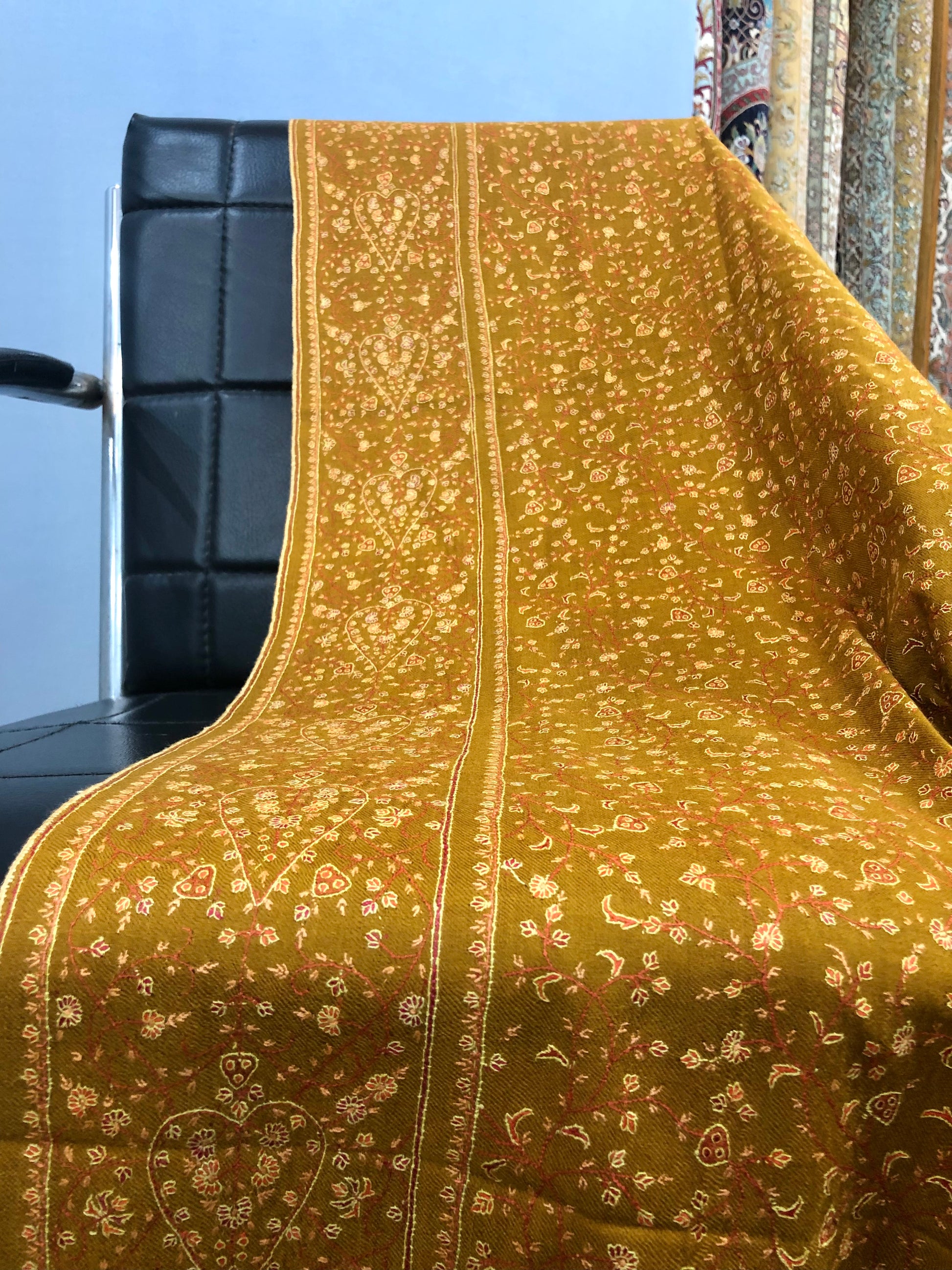 Mustard Jaal Pashmina Shawl ArtAsiaHandicrafts