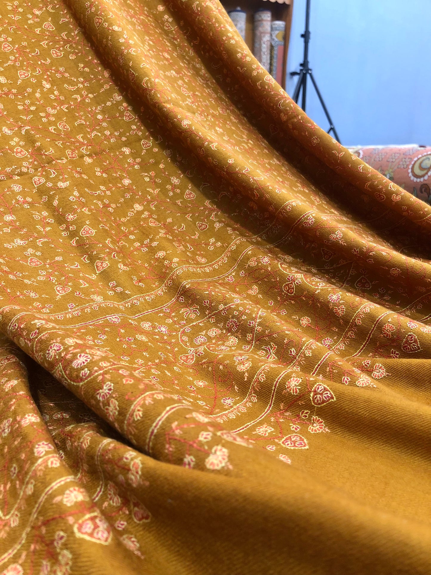 Mustard Jaal Pashmina Shawl ArtAsiaHandicrafts