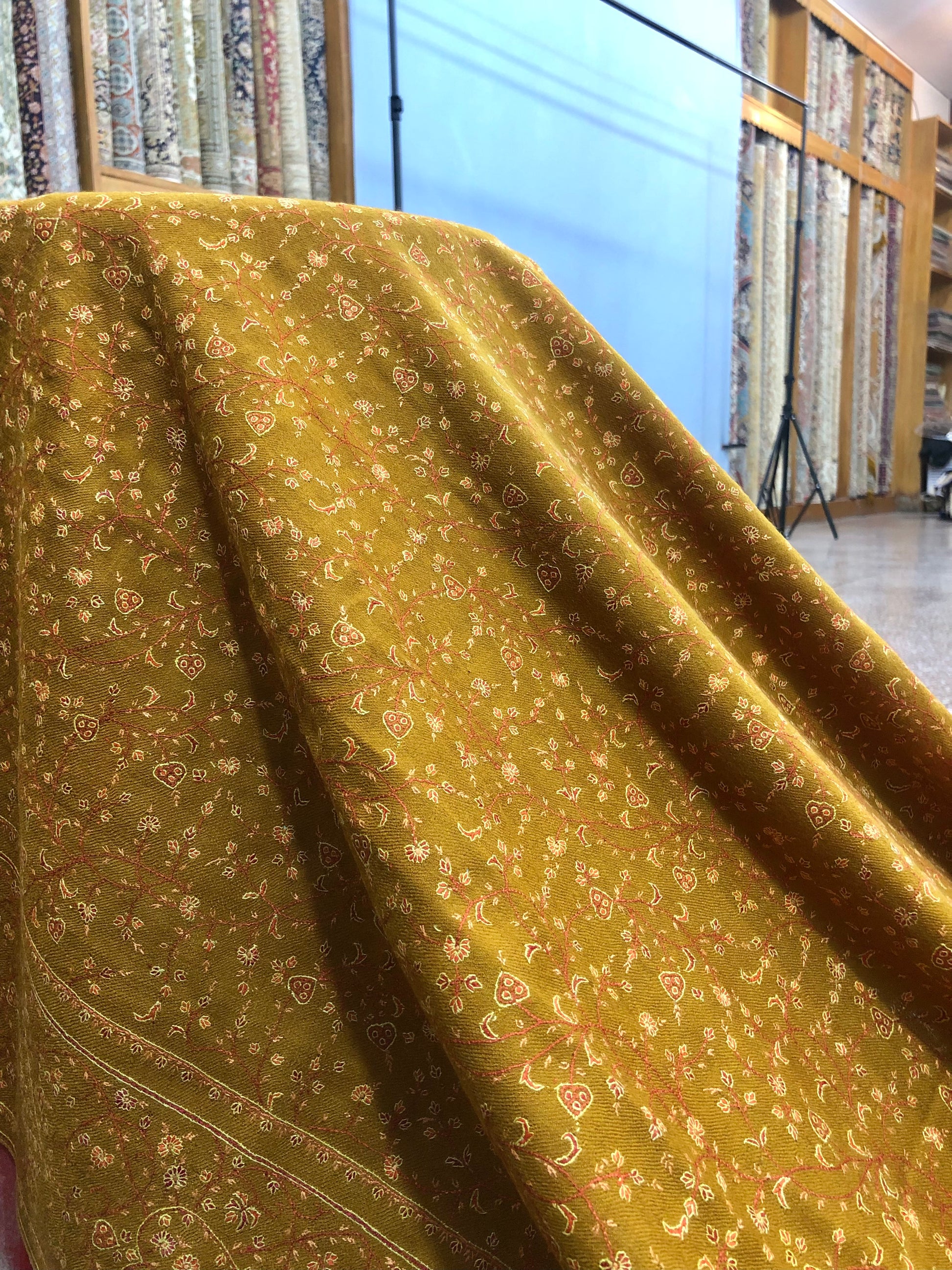 Mustard Jaal Pashmina Shawl ArtAsiaHandicrafts