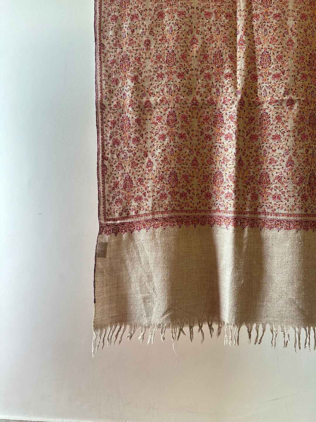 Natural Jaal Sozni Pashmina Shawl ArtAsiaHandicrafts