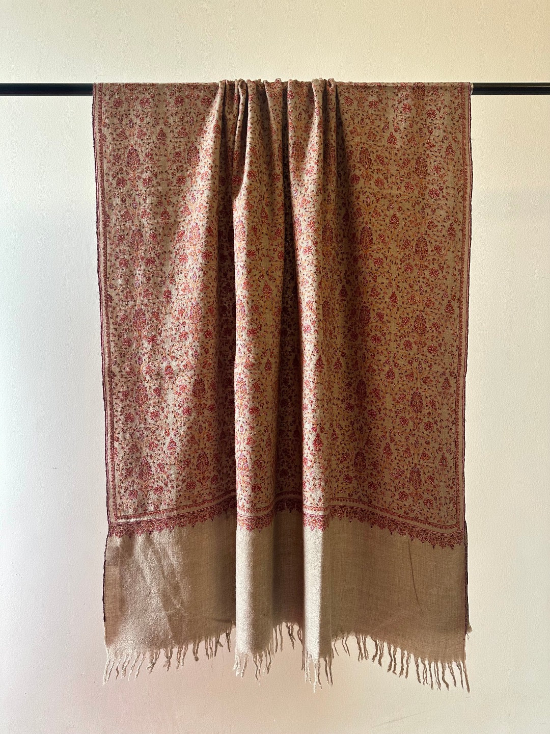 Natural Jaal Sozni Pashmina Shawl ArtAsiaHandicrafts