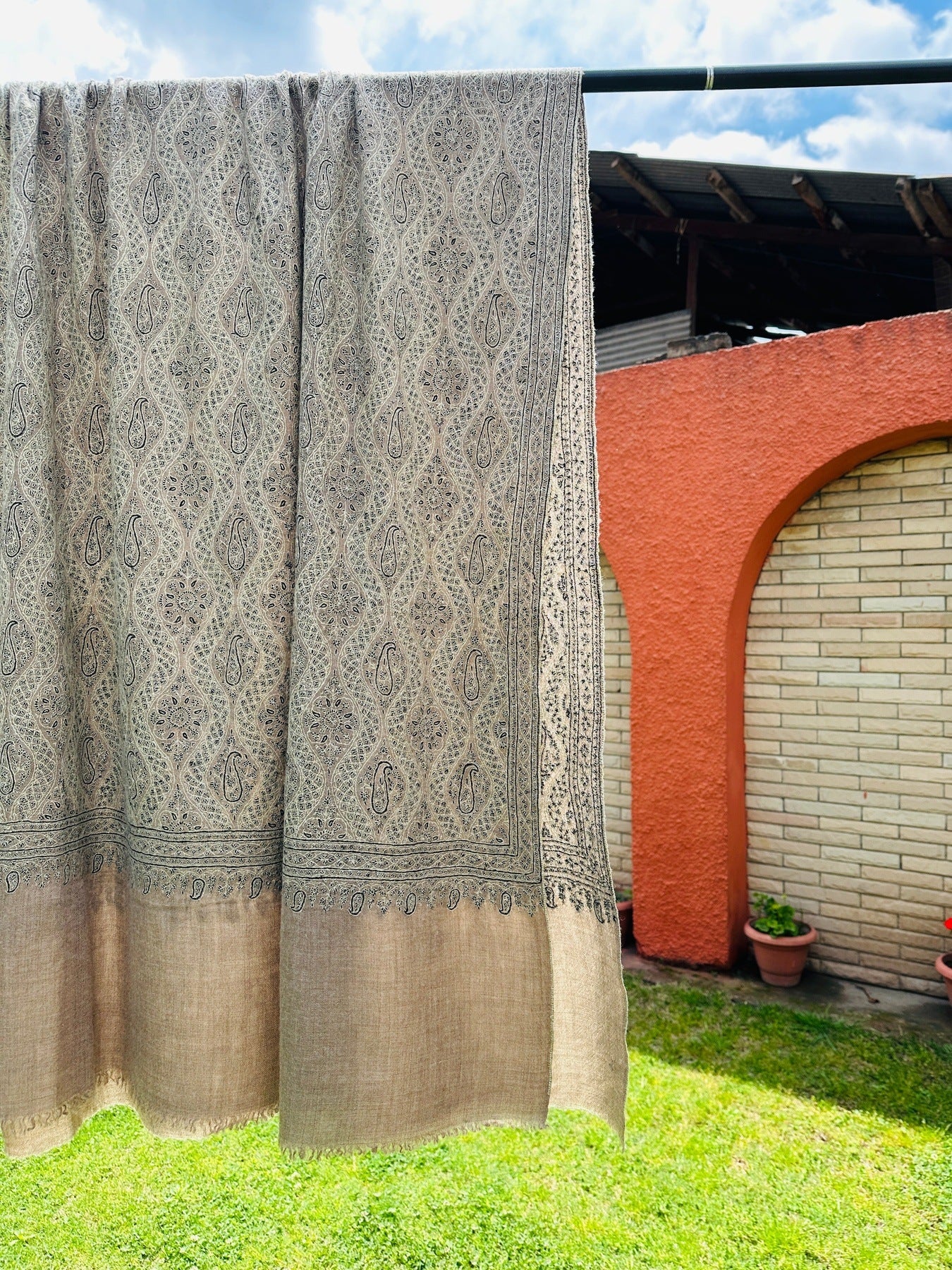 Natural Sozni Pashmina Jamawar ArtAsiaHandicrafts
