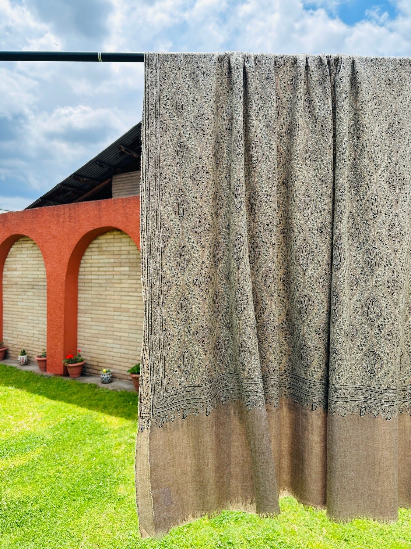 Natural Sozni Pashmina Jamawar ArtAsiaHandicrafts